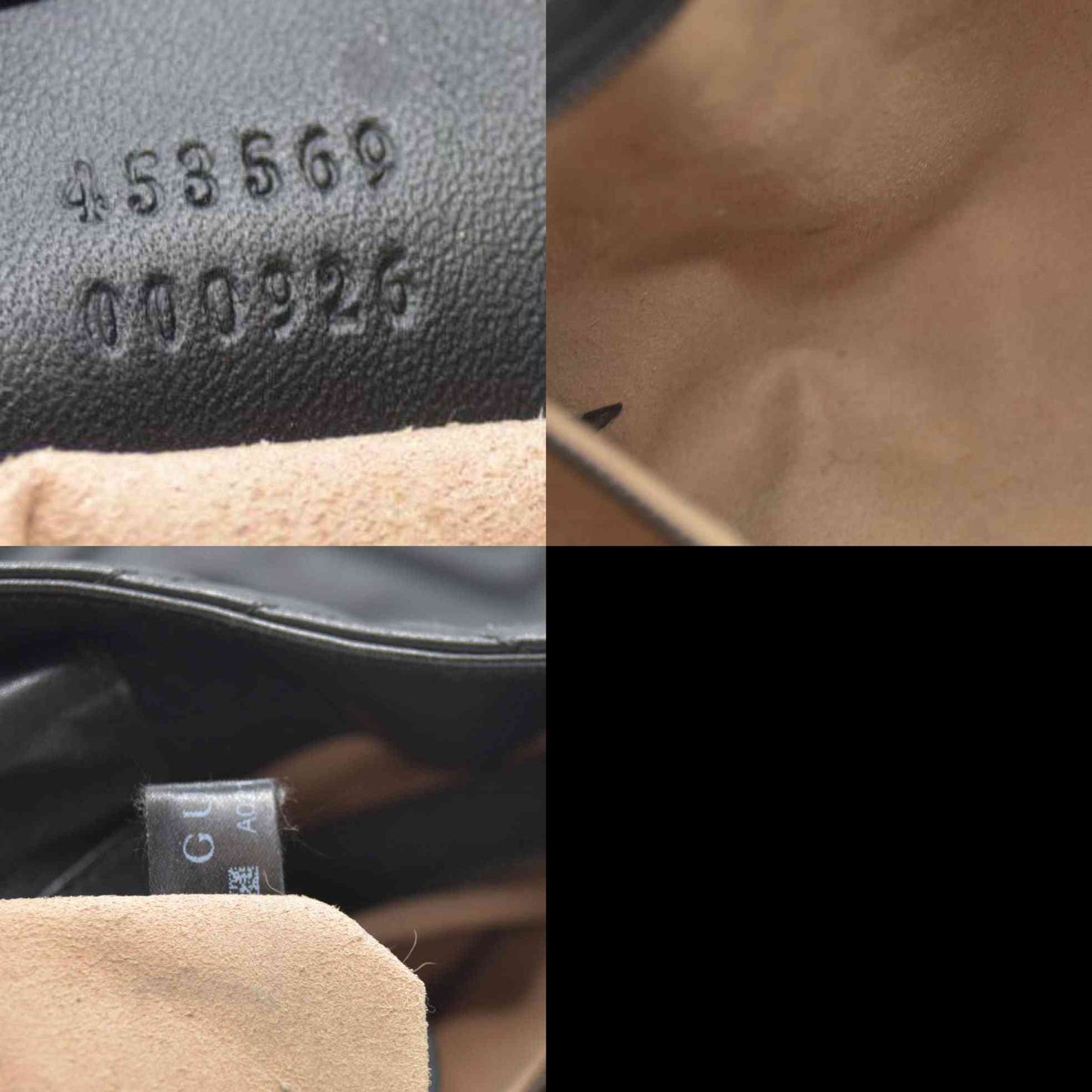 $2980 Gucci Calfskin Matelasse Medium GG Marmont Shoulder Tote Bag Black