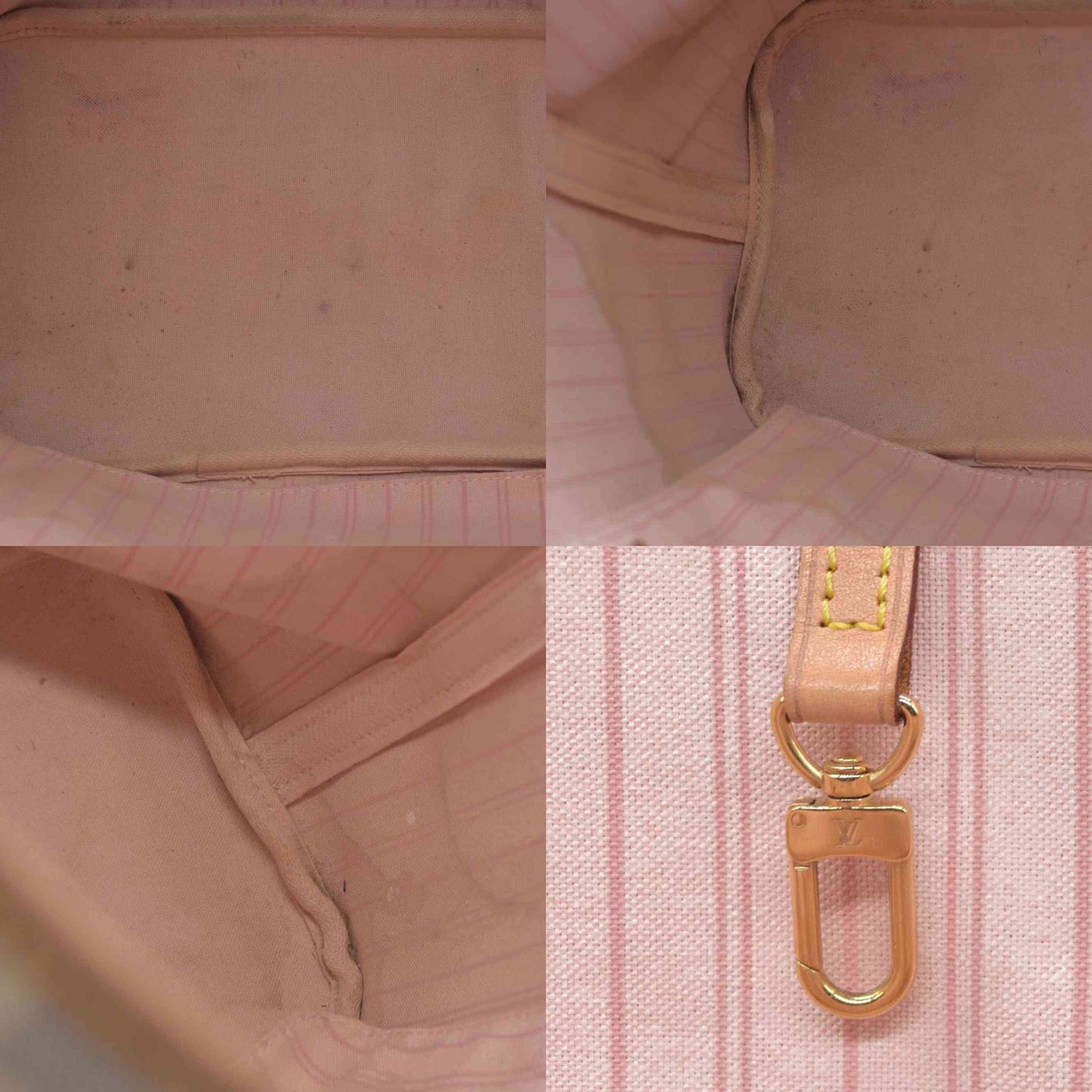 $2170 Louis Vuitton Damier Azur Neverfull SD2199 Rose Ballerine 2019