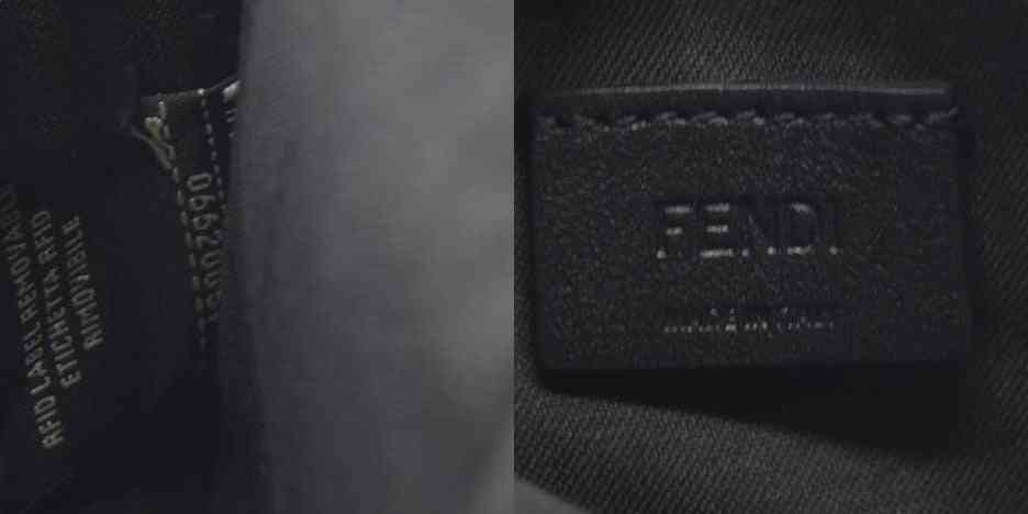 $1600 Fendi Vitello Soft F is Fendi Bi-Color FF 1974 Embossed Envelope Wallet On Chain with Pouches Maya Black