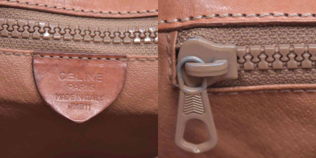 $1150 CELINE Macadam Coated Canvas Ring Circle Logo Crossbody Bag Brown CONSIGNMENT 10021238