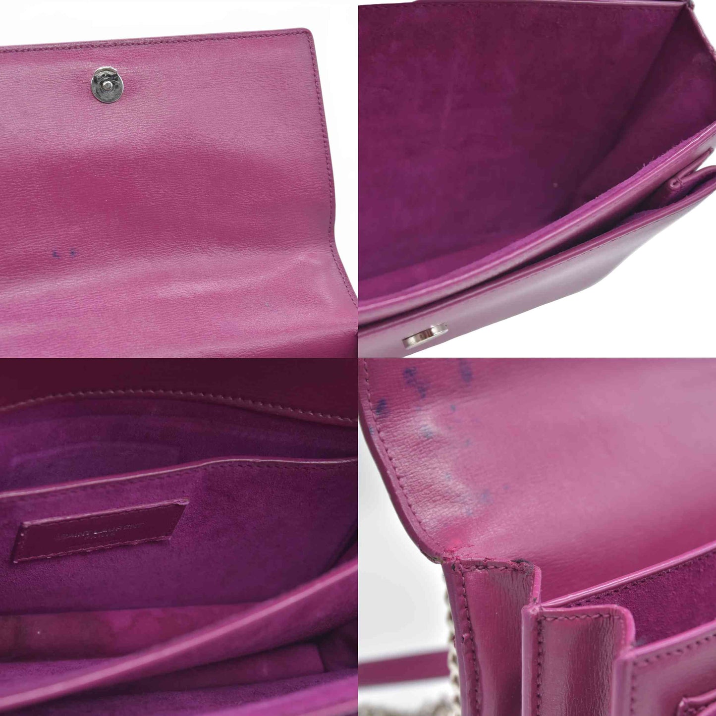 $2800 Saint Laurent Calfskin Medium Monogram Sunset Purple