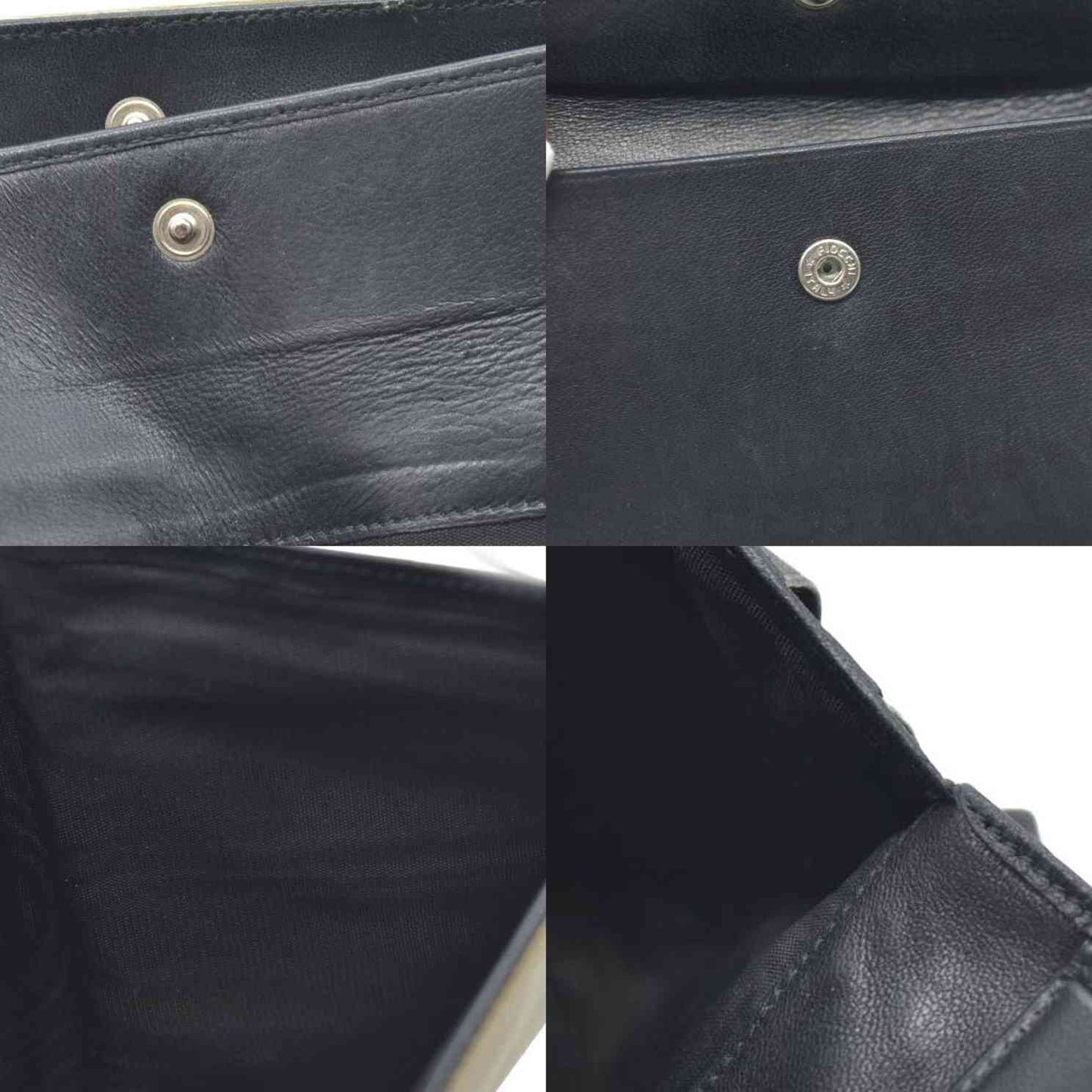 PRADA Logo Plate Nylon Trifold Wallet Beige