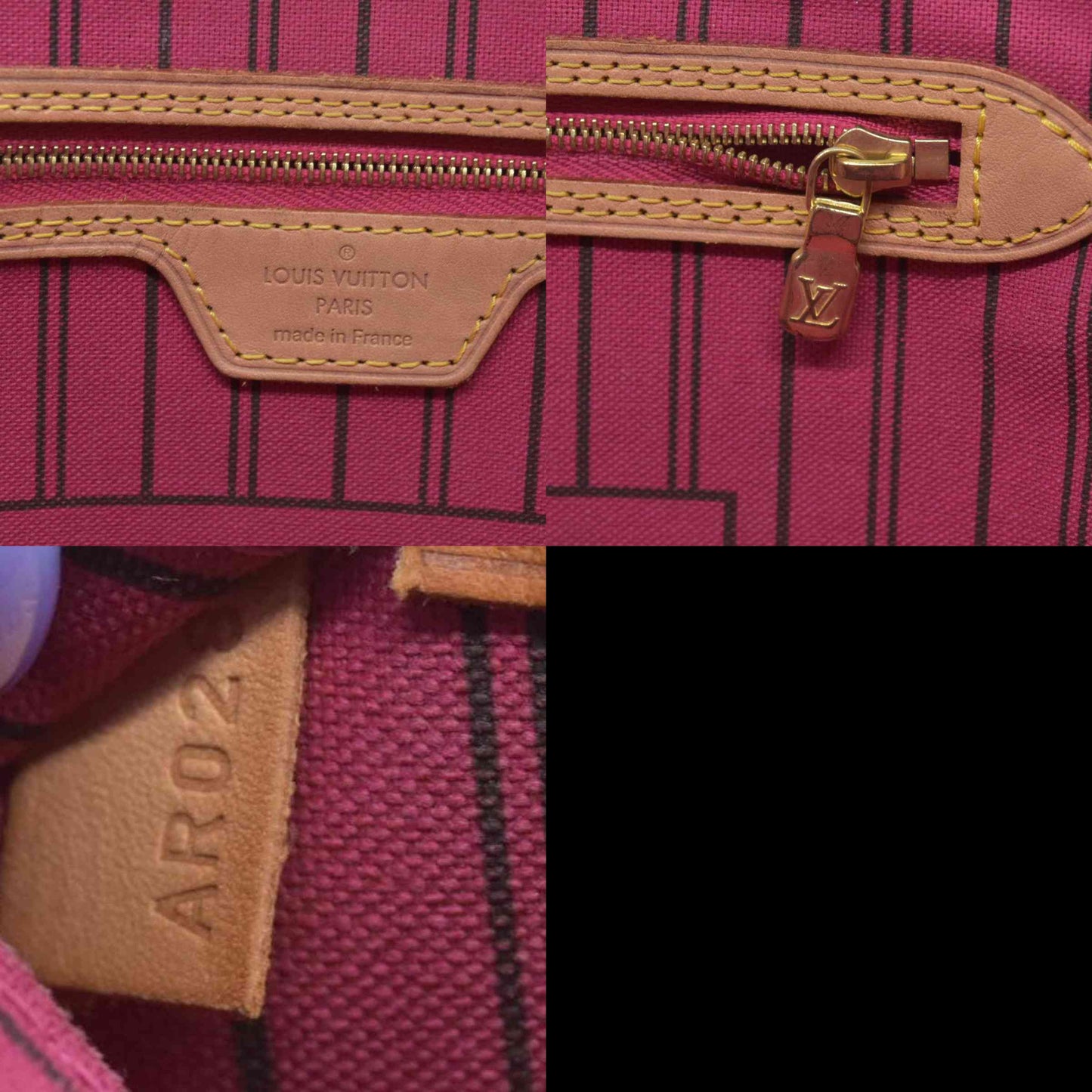 $2170 Louis Vuitton  Monogram Neo Neverfull MM Fuchsia AR0280