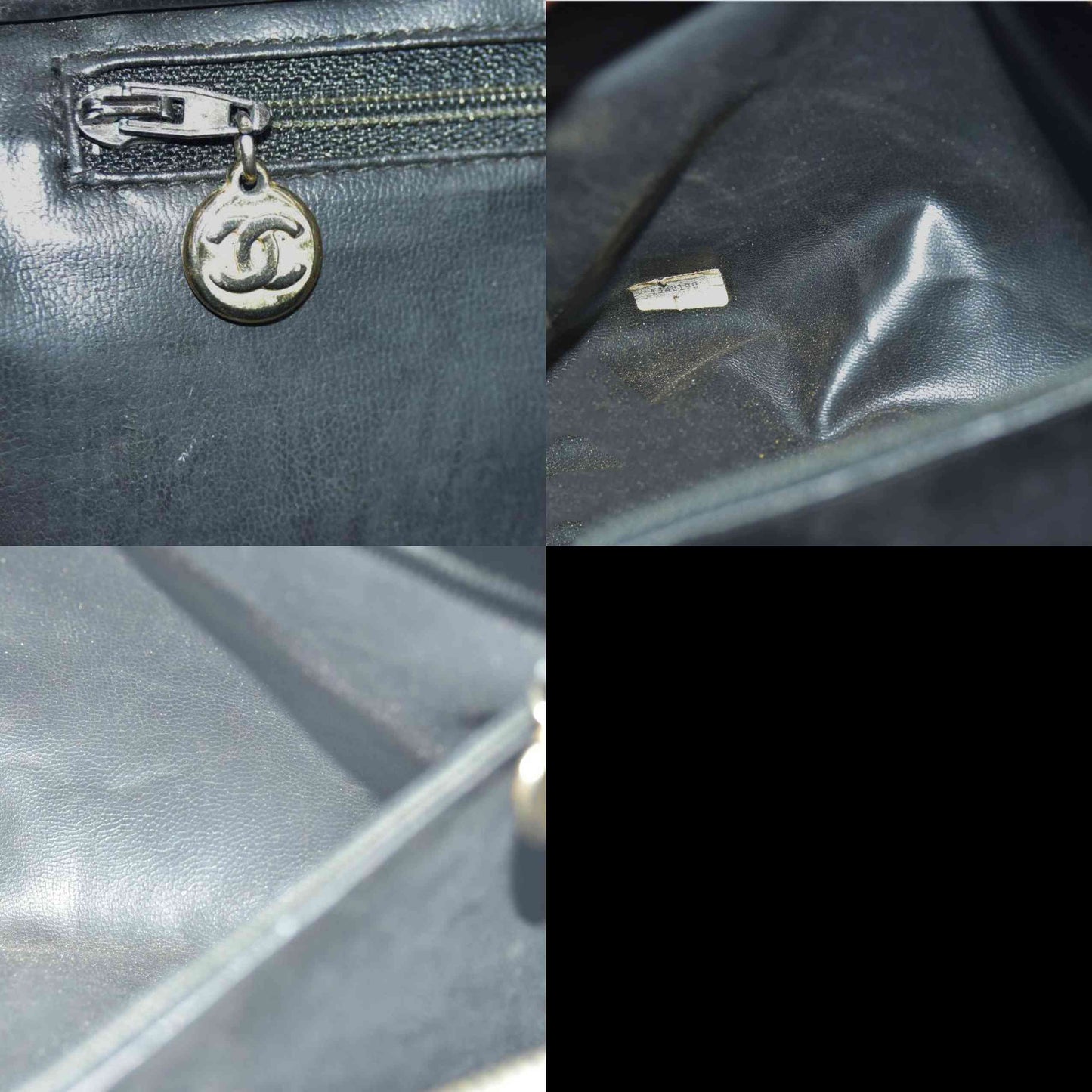 CHANEL Matelasse Chain Shoulder Bag Patent leather Black Gold CC