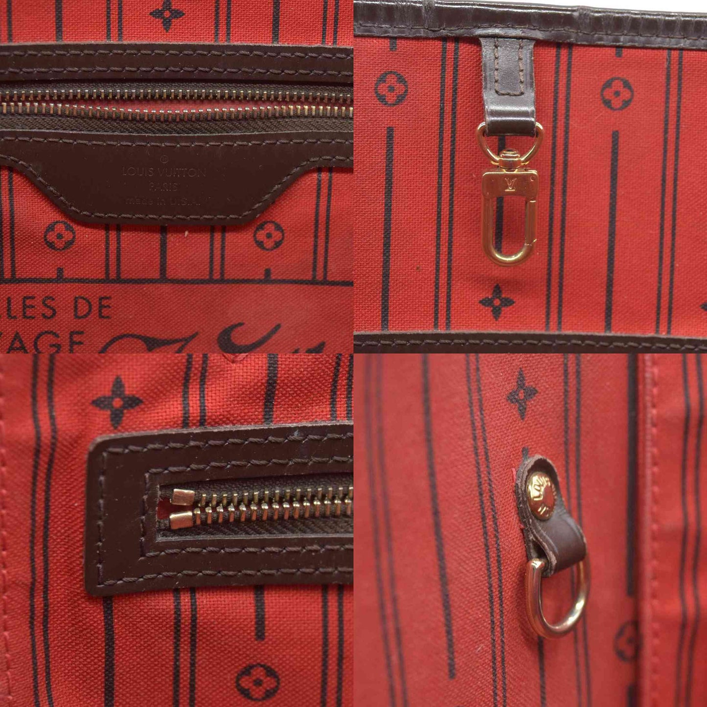 $2170 Louis Vuiton Damier Ebene Neverfull MM SD4019