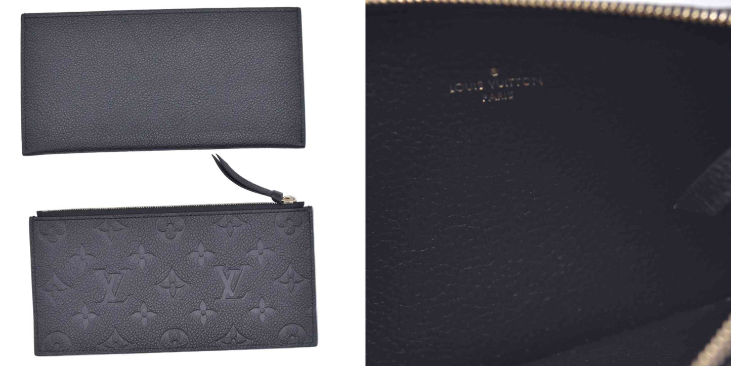 $1770 Louis Vuitton Felicie NM Black Empreinte RFID