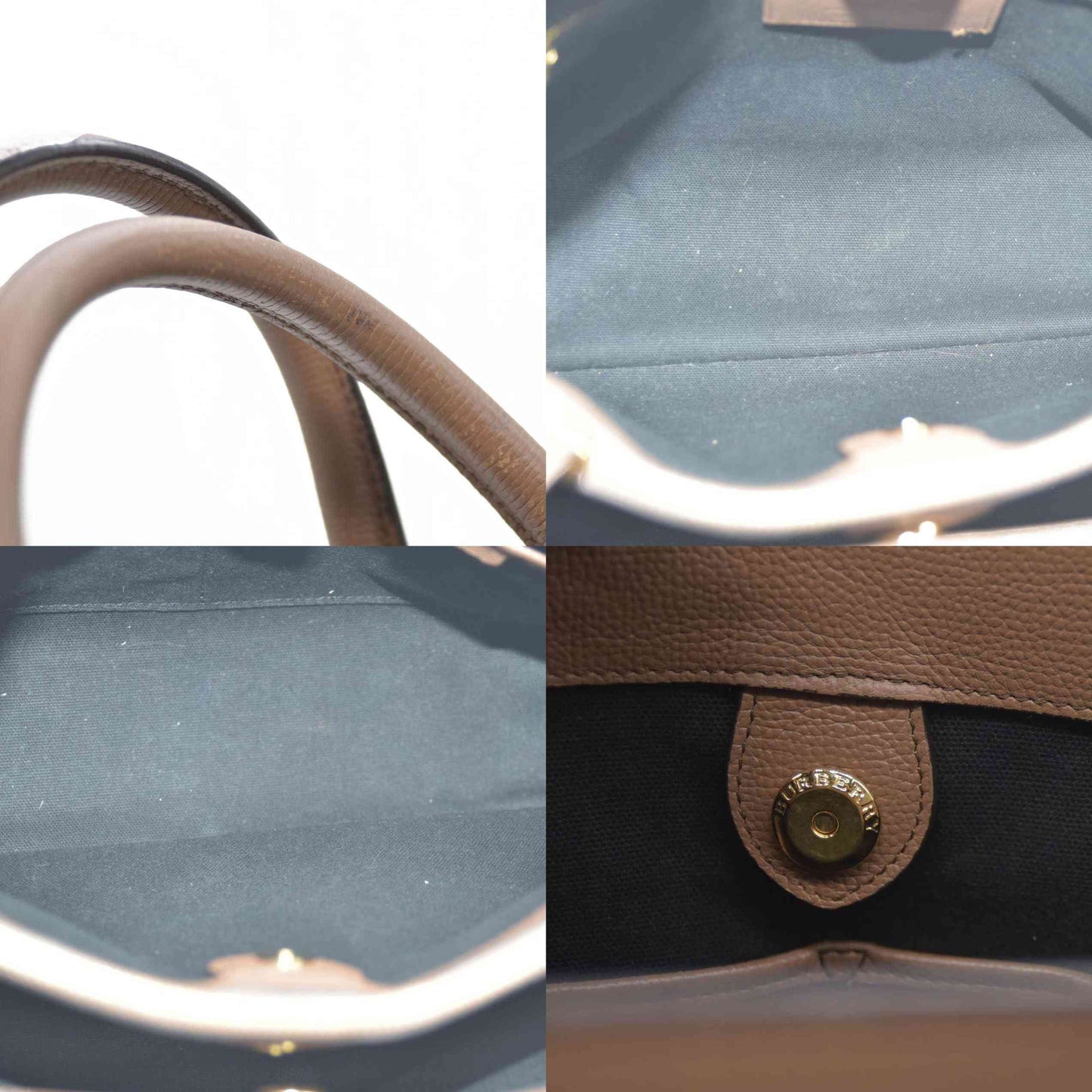 AUCTION $1795 BURBERRY Nova Check Canvas Leather Tote Bag w/Strap