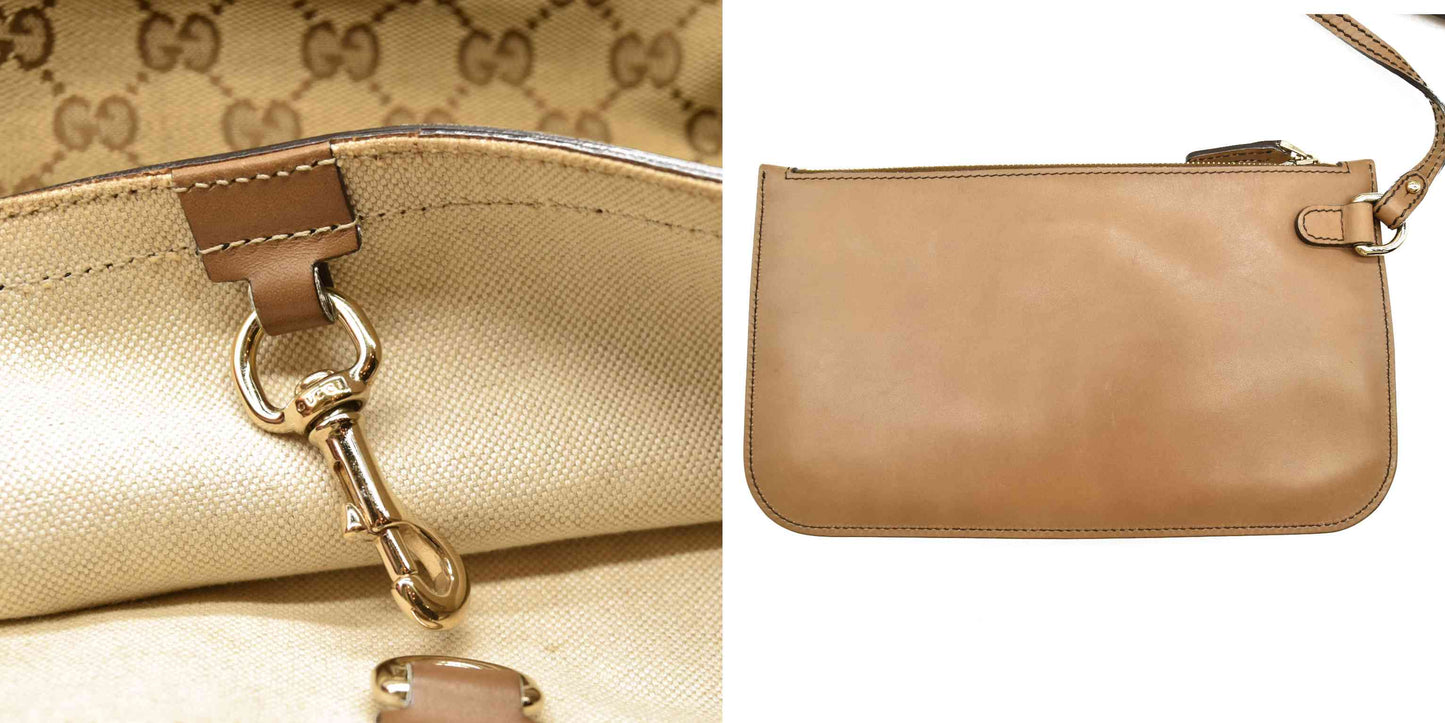 Gucci Monogram Medium Craft Tote Brown