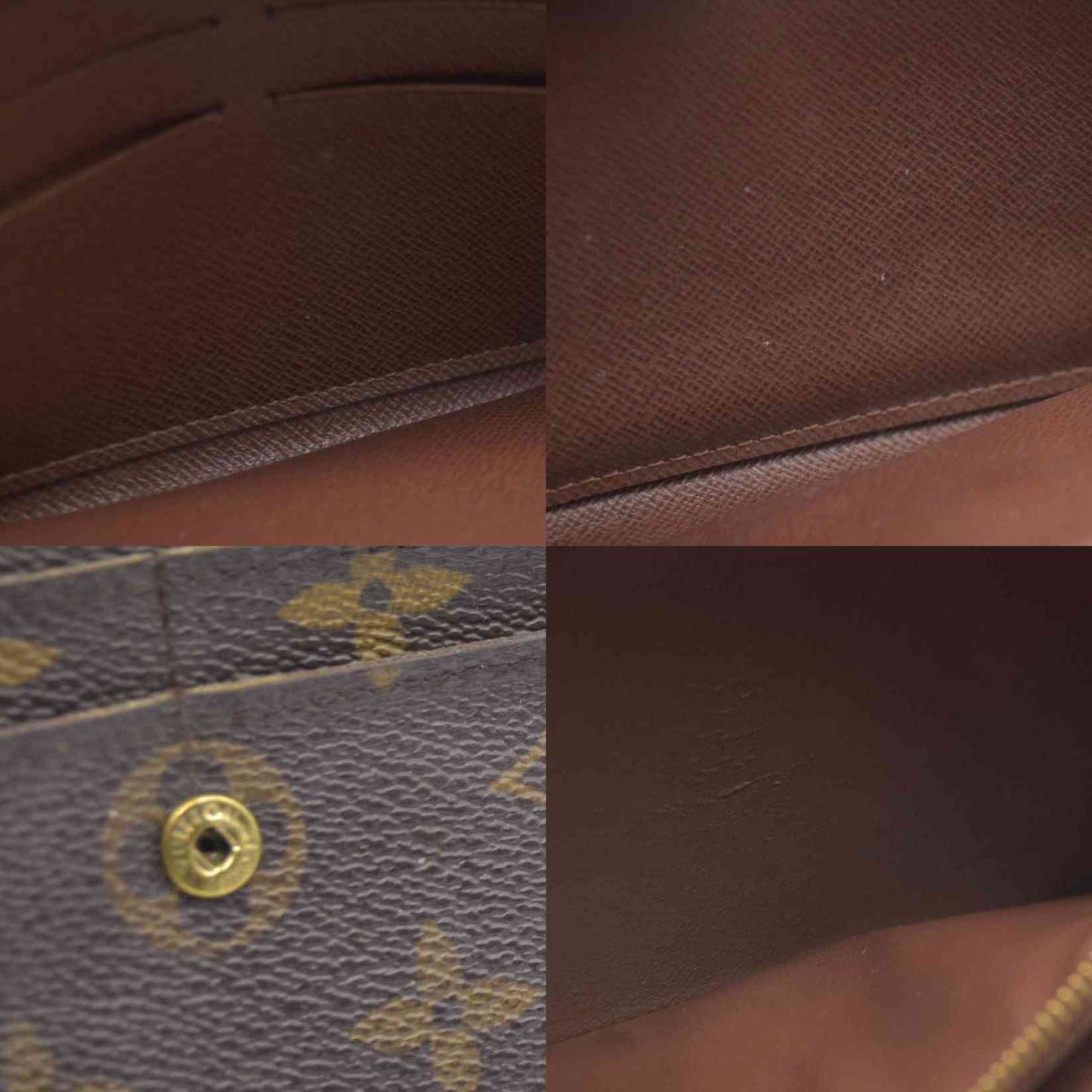 AUCTION $725 Louis Vuitton Monogram Portefeiulle Sarah Long Bifold Wallet Brown MI0096