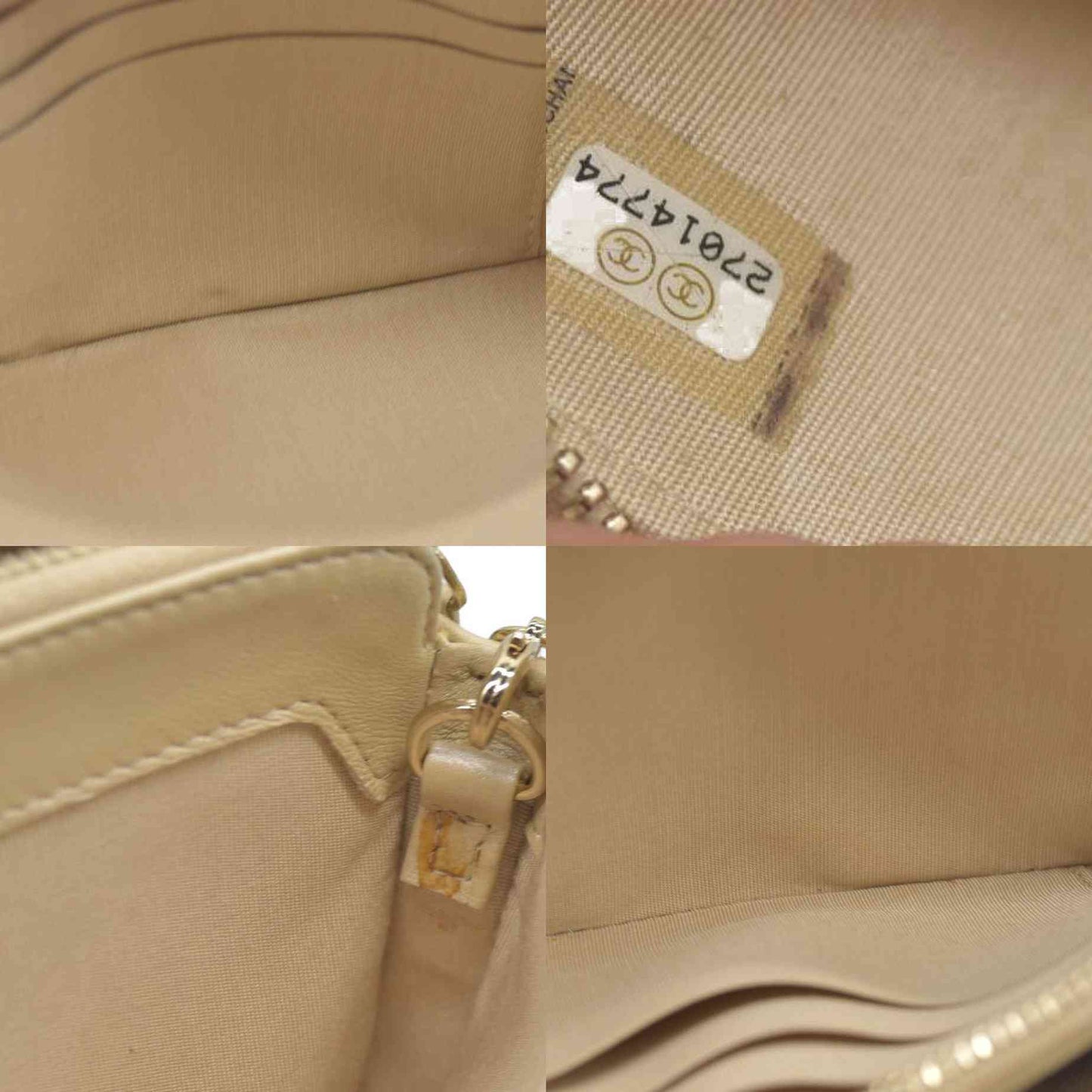 $4950 Chanel  Canvas Small Deauville Clutch Beige With Pearl Chain