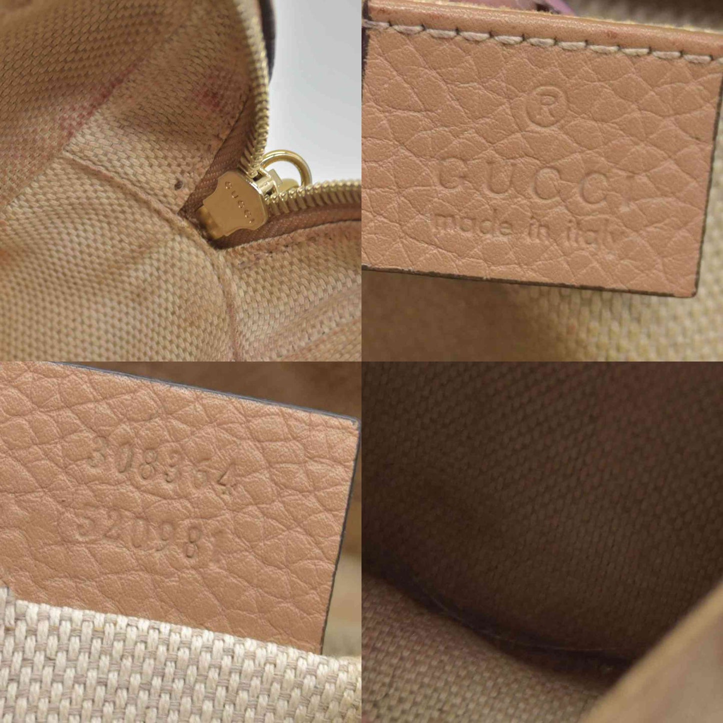 $1490 Gucci Interlocking G Soho Disco Beige