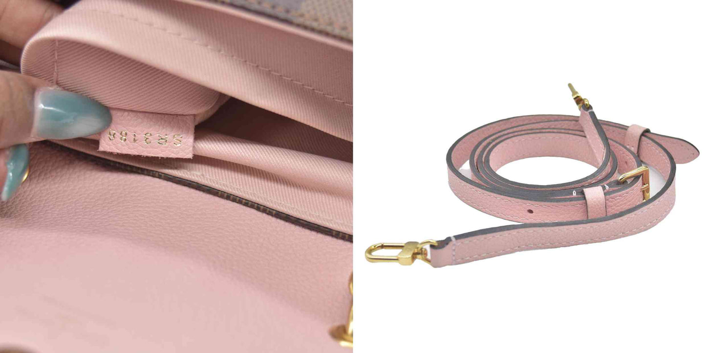 $2040 2018 Louis Vuitton Damier Ebene Clapton Backpack Magnolia Pink SR3188