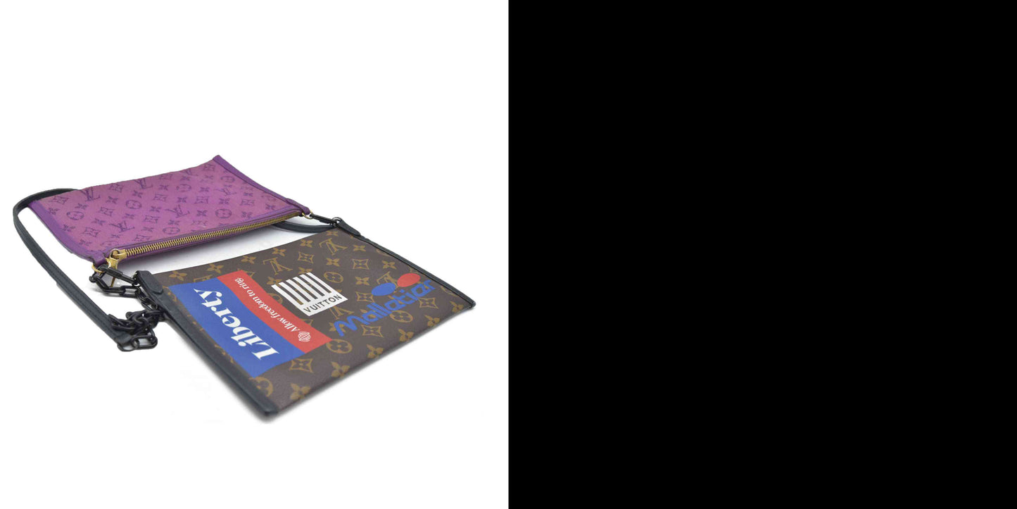 Louis Vuitton  Monogram Double Flat Messenger Marron