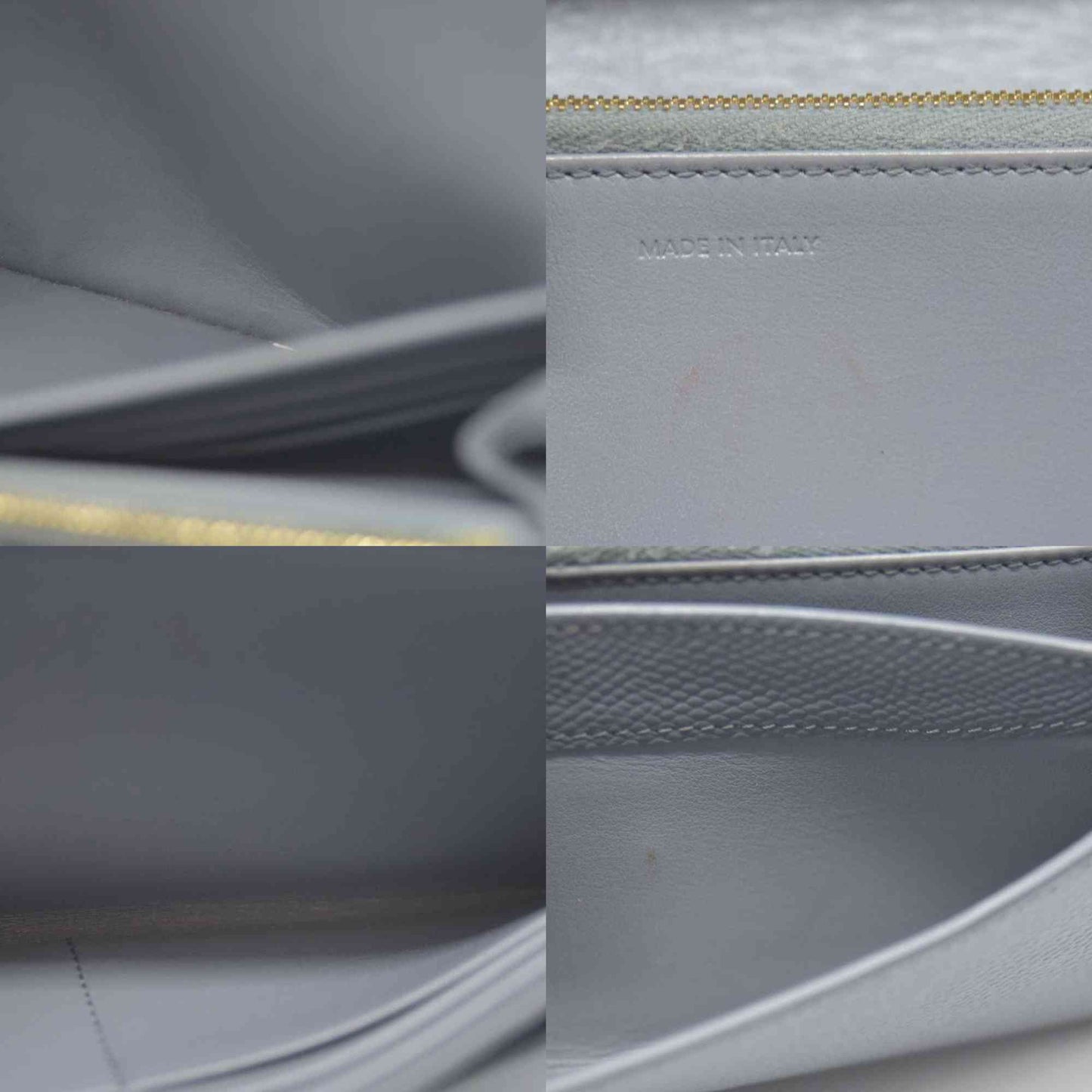 AUCTION $750 CELINE Large Flap MultiFunction Leather Long Bifold Wallet Gray