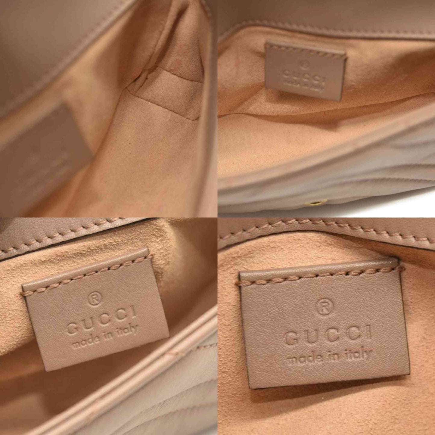 GUCCI Calfskin Matelasse Super Mini GG Marmont Shoulder Bag Porcelain Rose