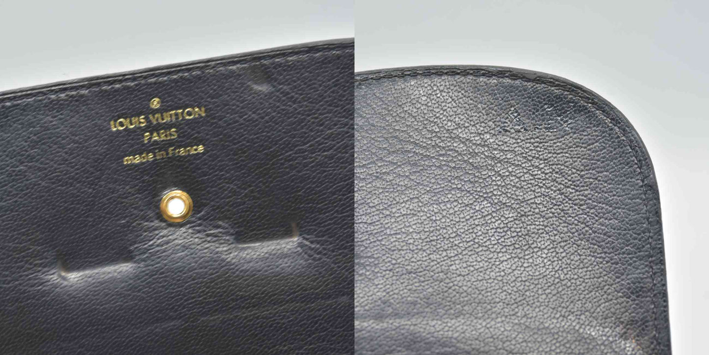 $2400 2013 Louis Vuitton Box Calfskin Vivienne LV Long Wallet Black TN2153