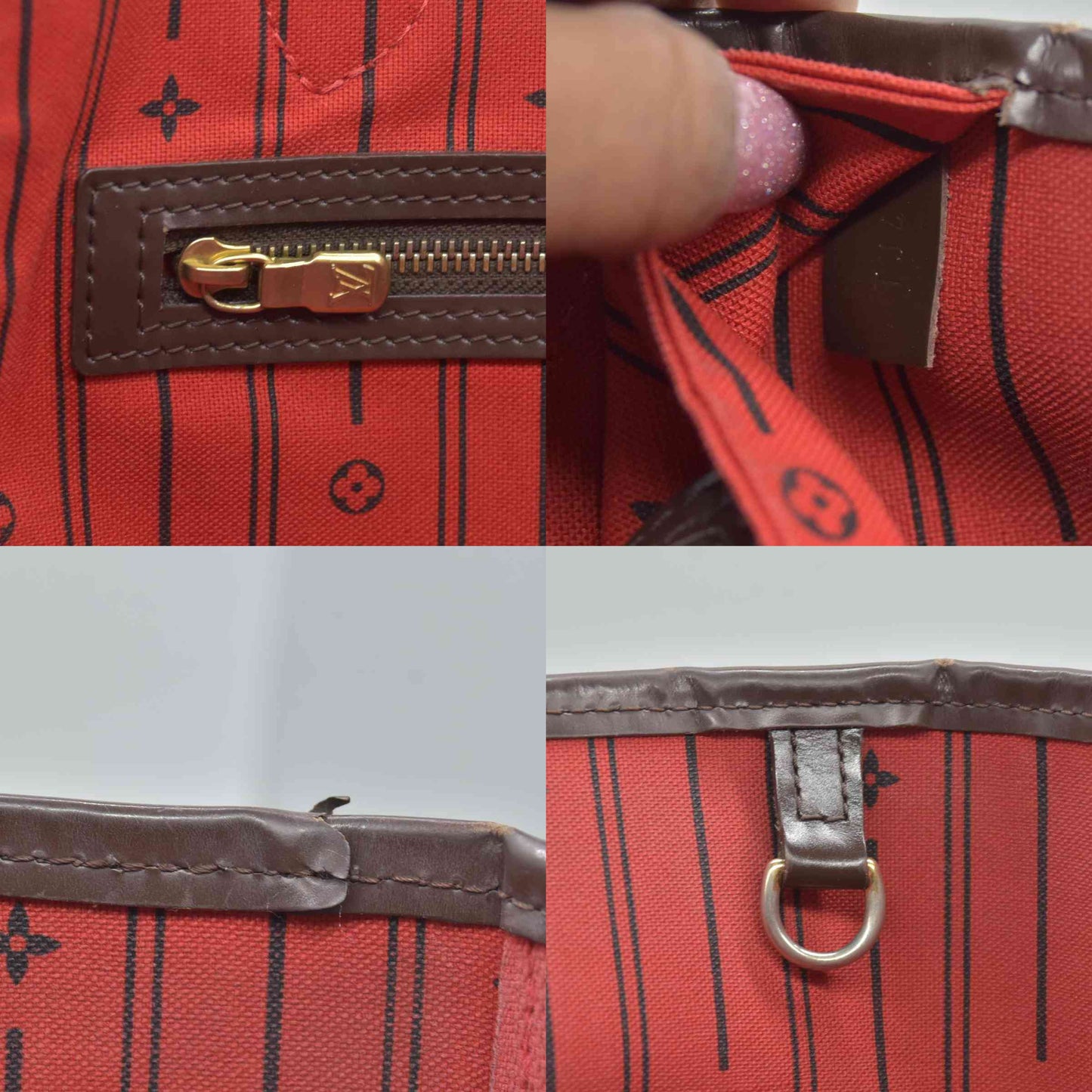 $2240 Louis Vuitton Damier Ebene Neo Neverfull GM Tote TJ4180 2010