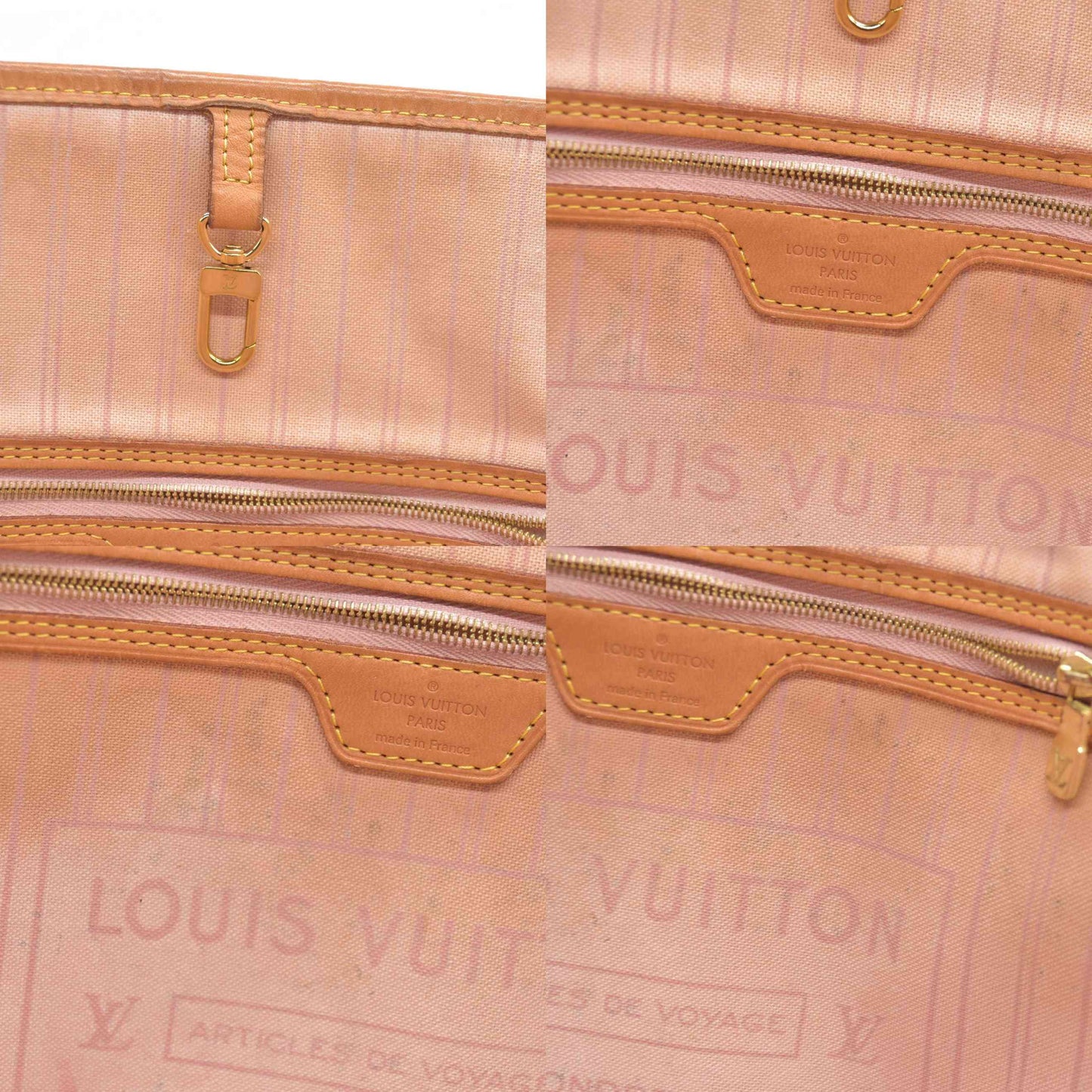 $2200 Louis Vuttion Damier Azur Neverfull MM Rose Ballerine