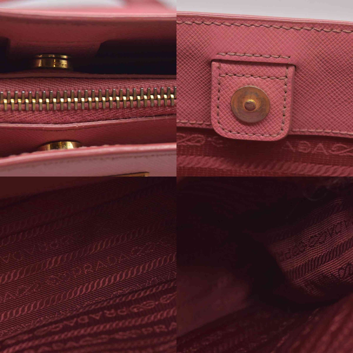 $4500 Prada Saffiano Lux Large Galleria Double Zip Tote Pink