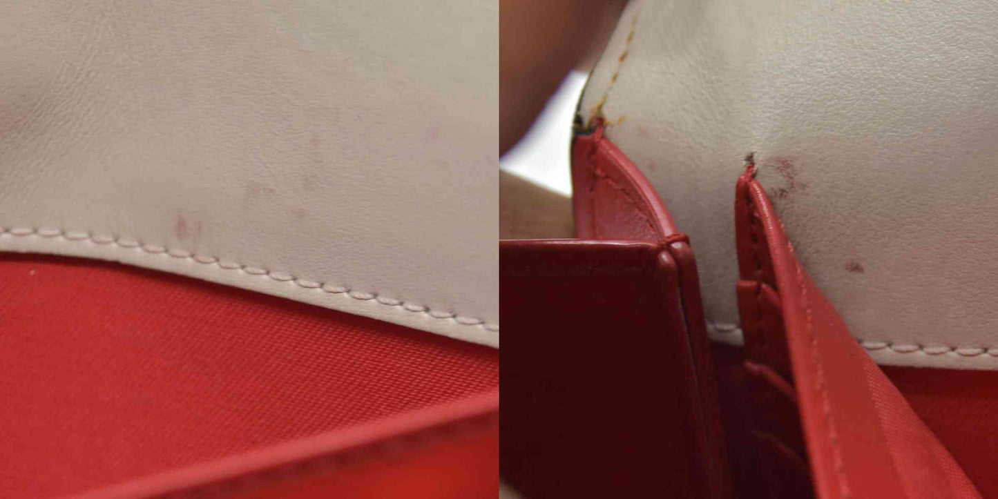 $1590 Christian Louboutin Paloma Clutch Cream Leather "Loubinthesky" Spiked Bag