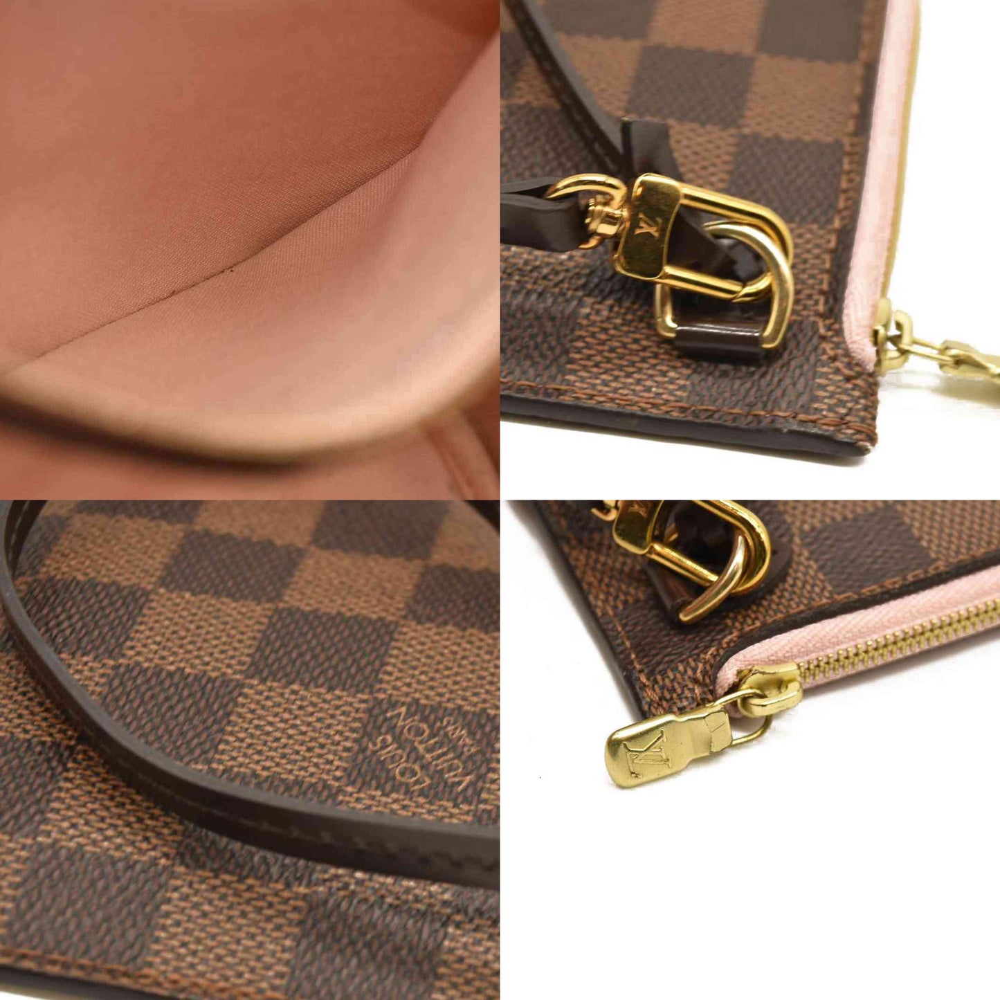 Louis Vuitton  Damier Ebene Neo Neverfull MM Rose Ballerine AR41