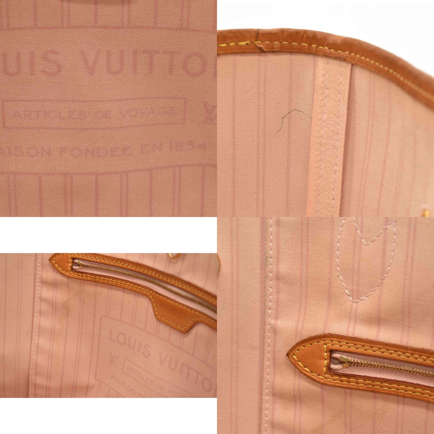 Louis Vuitton  Damier Azur Neo Neverfull MM Rose Ballerine with Pouch