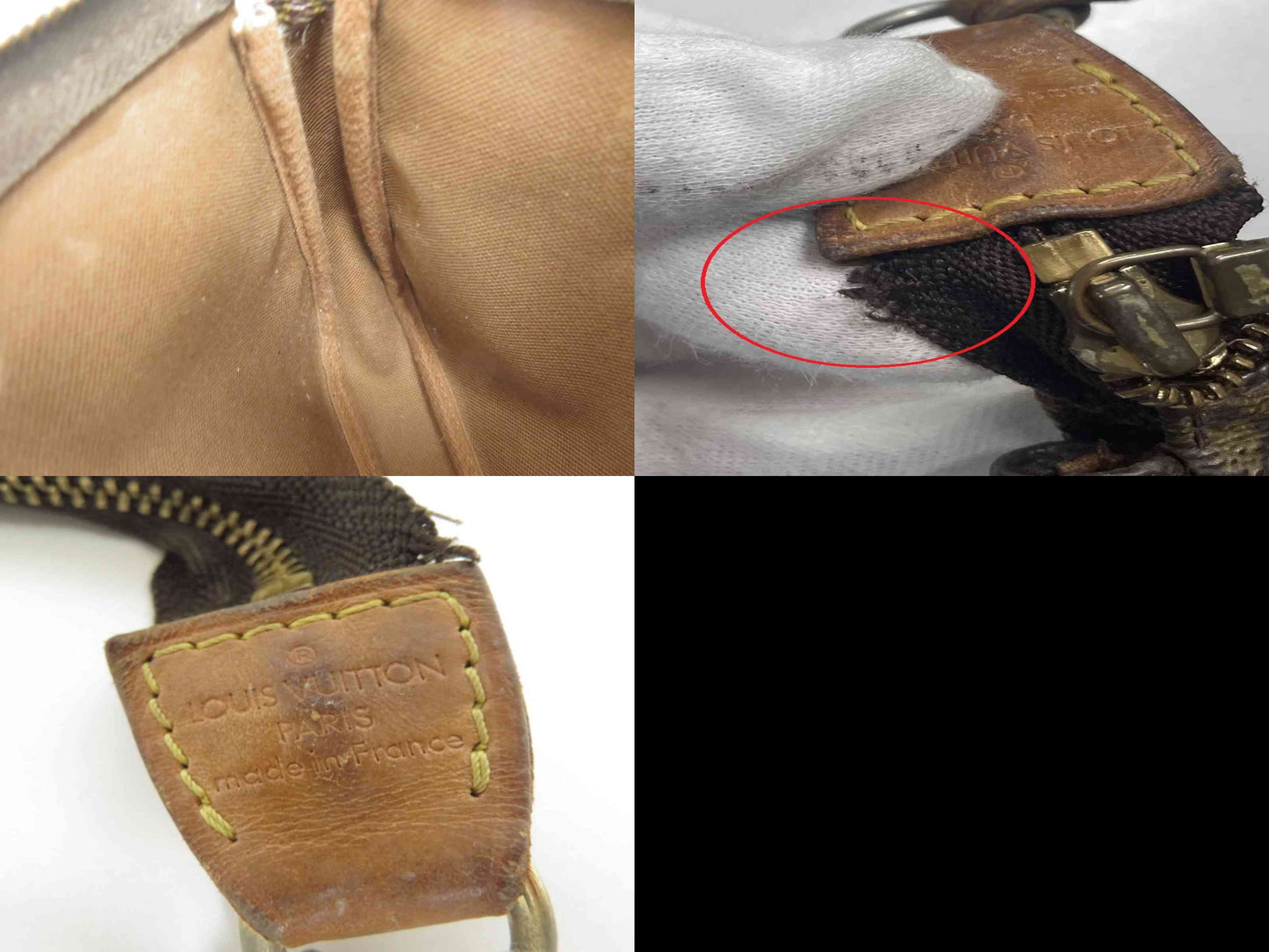 $1290 1999 Louis Vuitton Monogram Pochette Accessories Pouch Bag VI1909