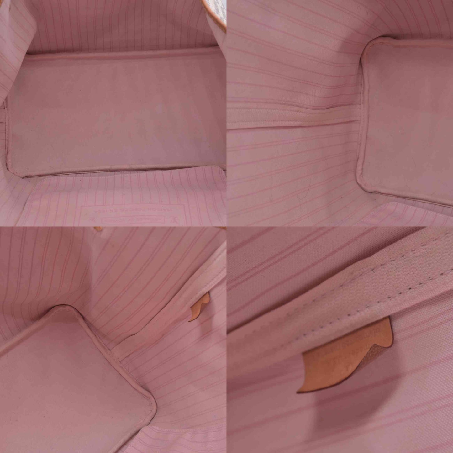 $2240 2019 Louis Vuitton Damier Azur Neo Neverfull GM Rose Ballerine