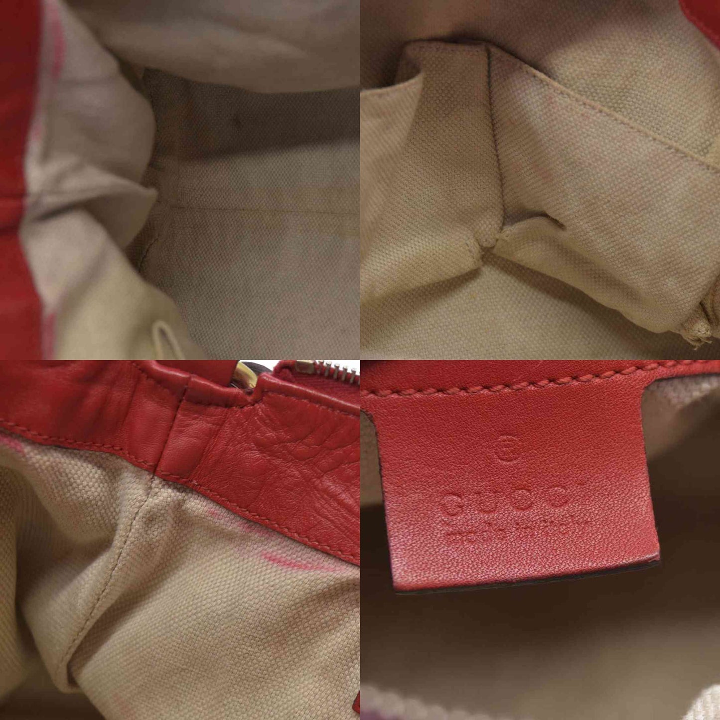 $1980 Gucci Monogram Signature GG Valentine Tote Red