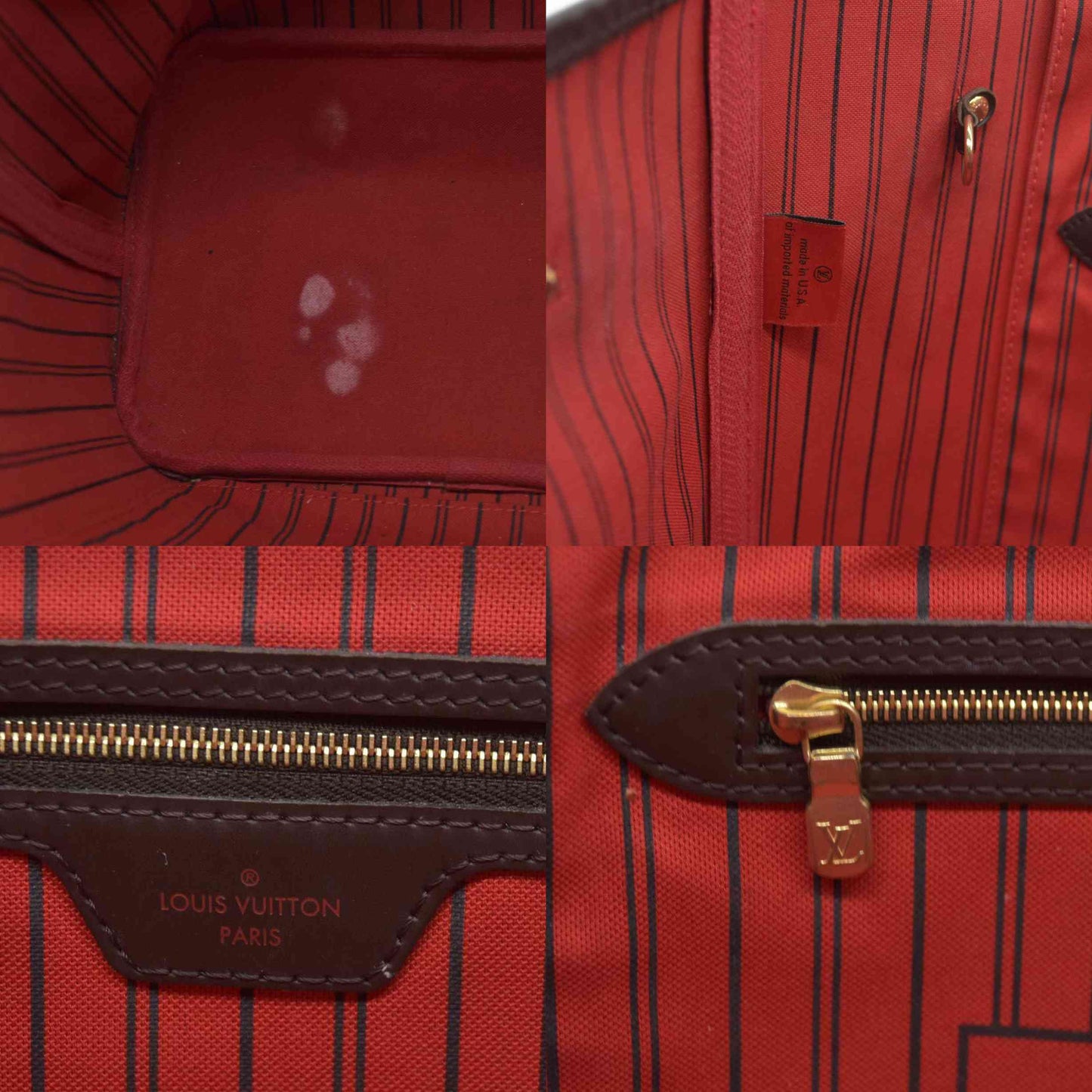 $2170 Louis Vuitton Damier Ebene Neverfull SD3109