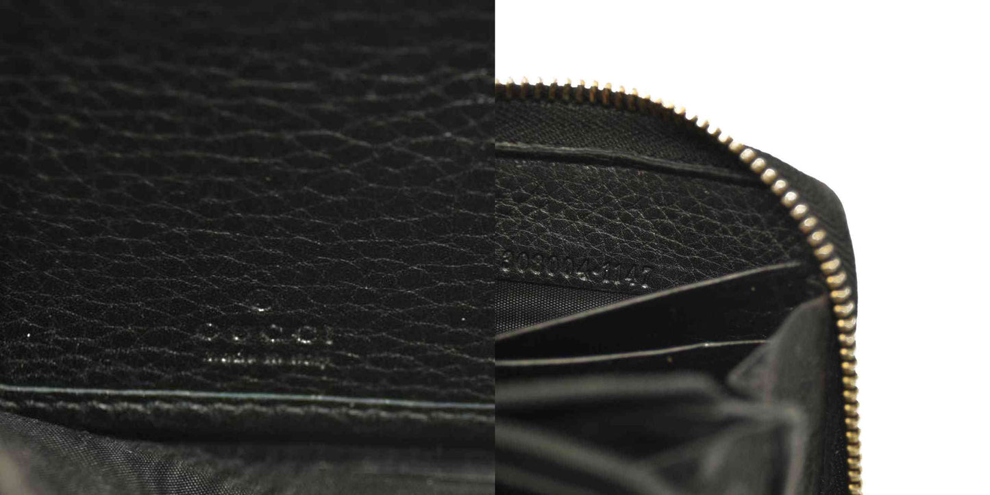 Gucci  Pebbled Calfskin Soho Zip Around Wallet Black