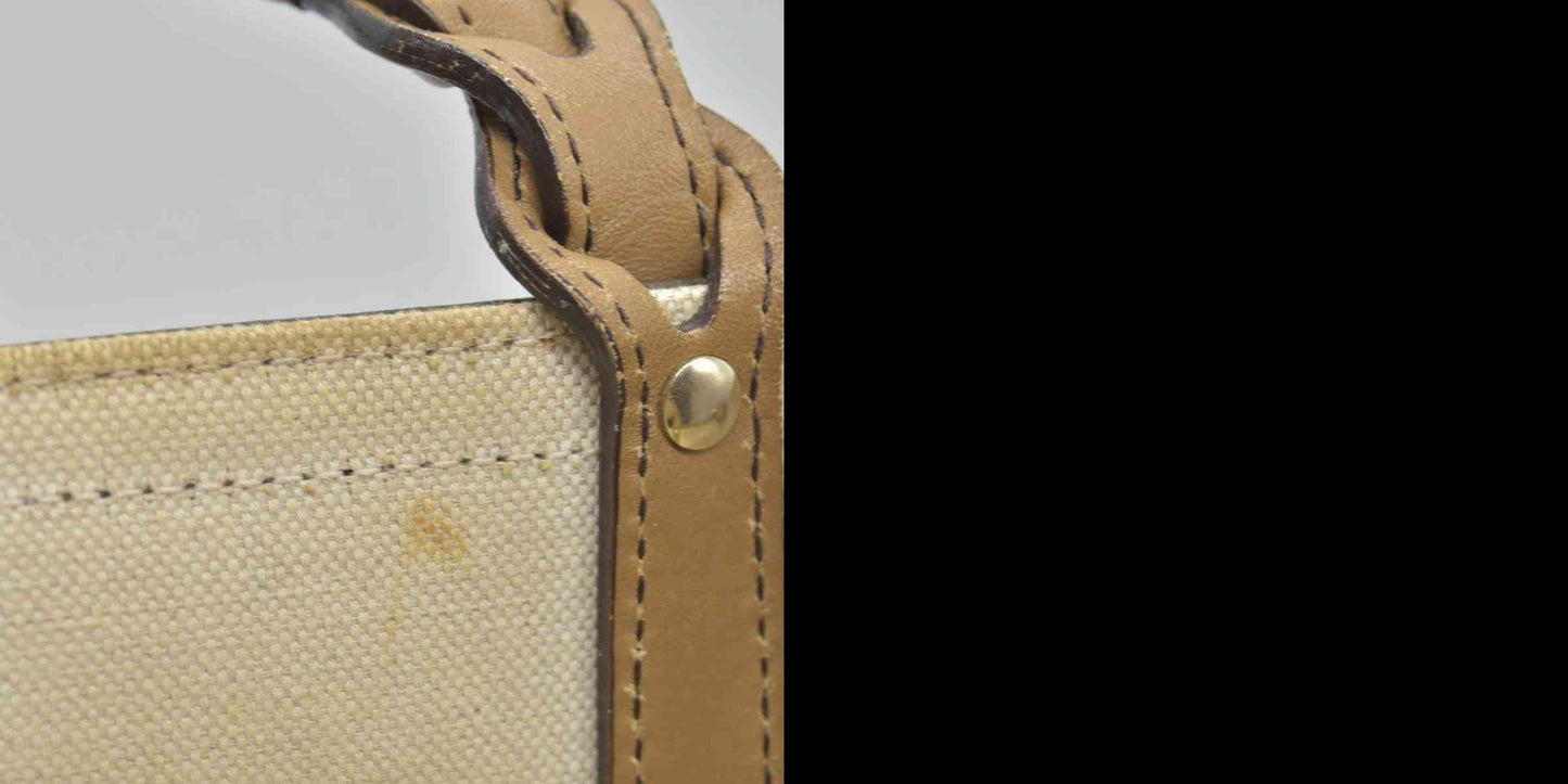 $1040 GUCCI Canvas Monogram Craft Tote Beige Brown Hand Tote Bag