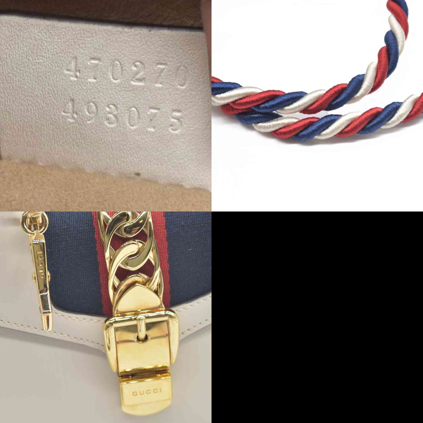 $2,590 Gucci Calfskin Small Sylvie Shoulder Bag Off White