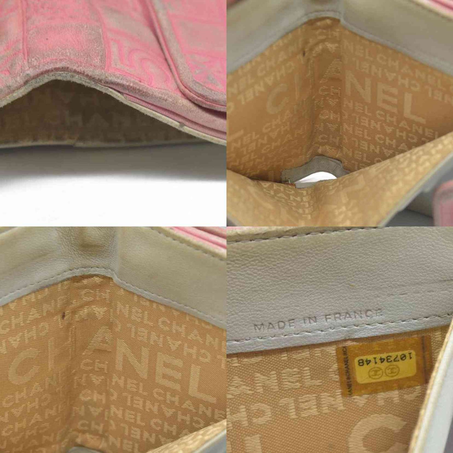 Chanel icon line Bi-fold Wallet With Silver Metal Lambskin Light Pink