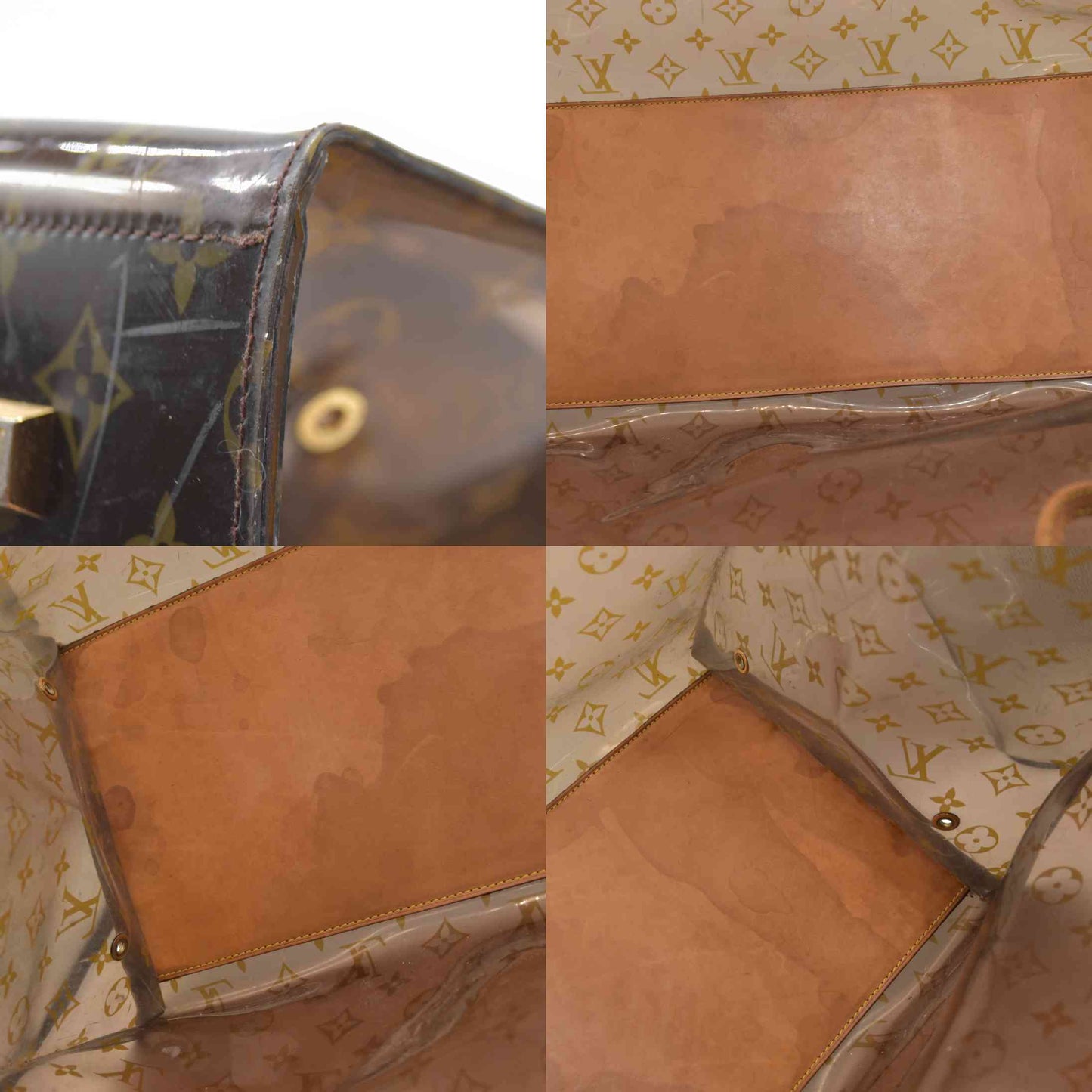 AUCTION $3500 Louis Vuitton  Vinyl Monogram Ambre Sac Cabas GM