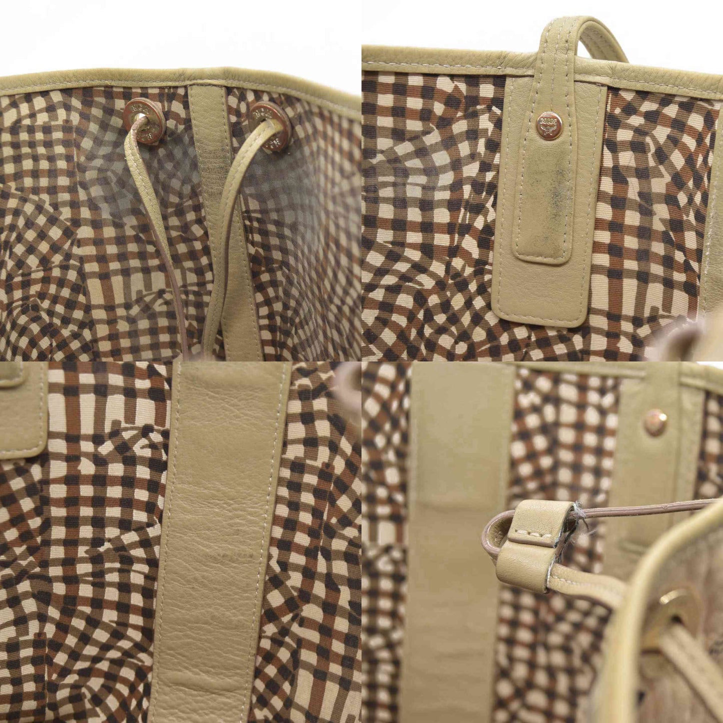 $770 MCM Tote Beige Medium Liz Reversible Tote