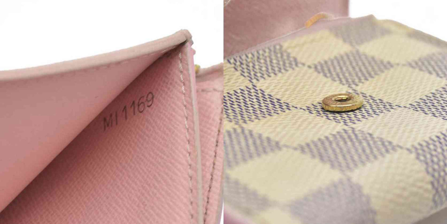 Louis Vuitton  Damier Azur Zoe Wallet Rose Ballerine MI1169