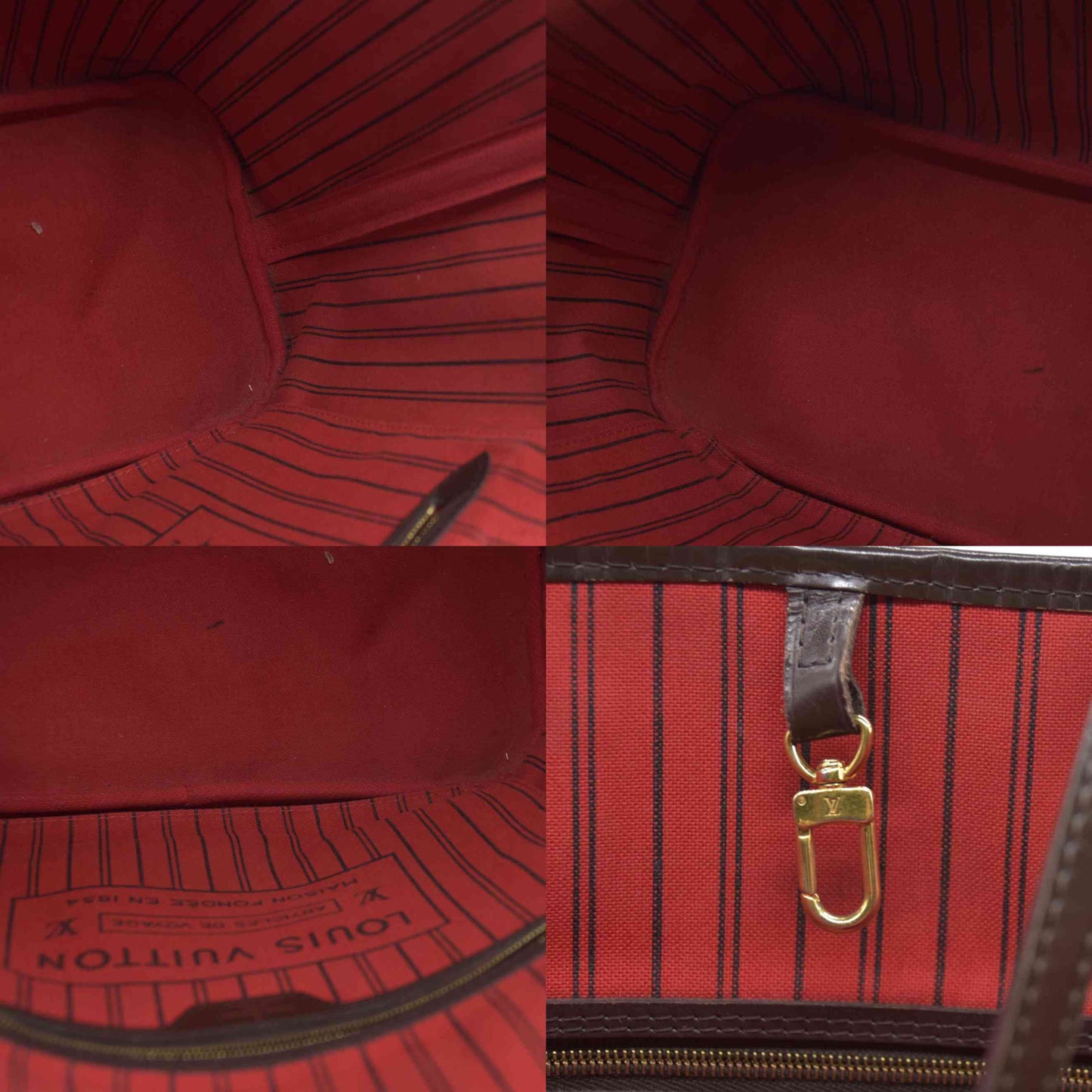 $2170 Louis Vuitton Damier Ebene Neverfull