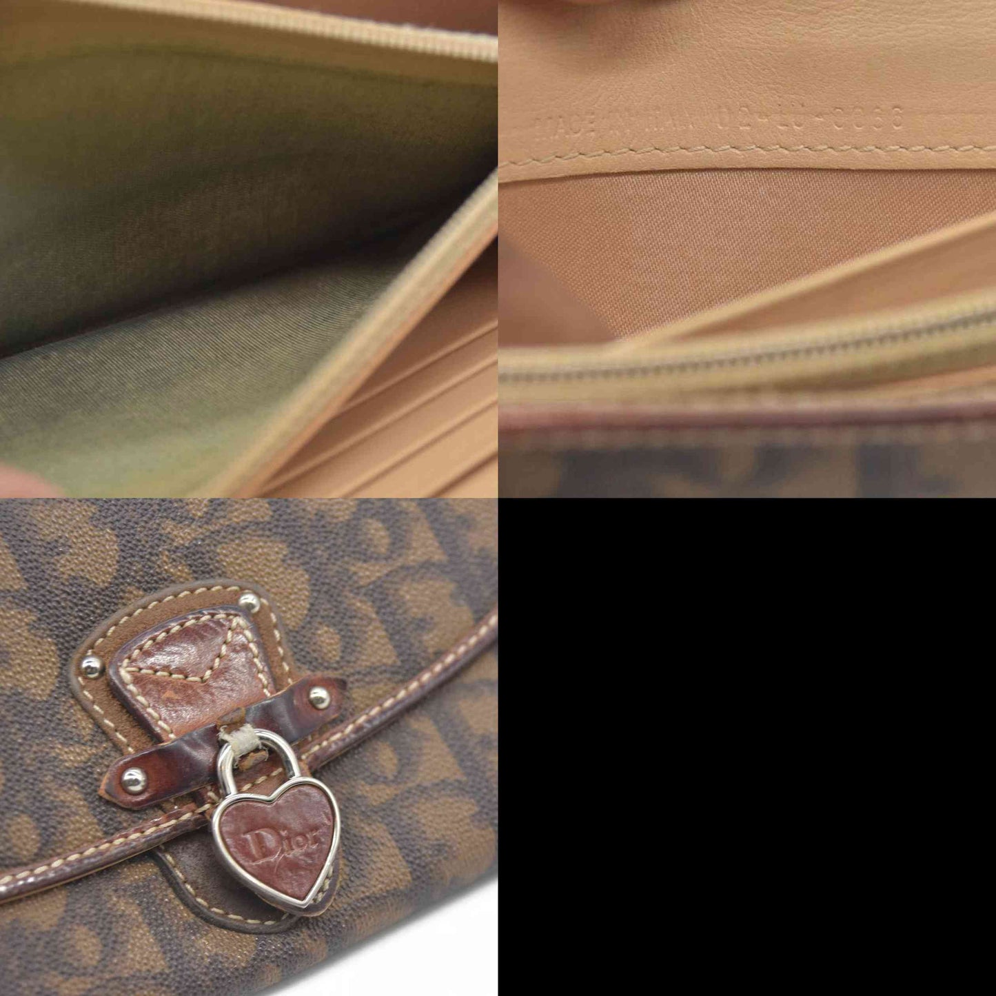 CONSIGNMENT Dior Brown Oblique Coated Canvas and Leather Romantic Continental Wallet