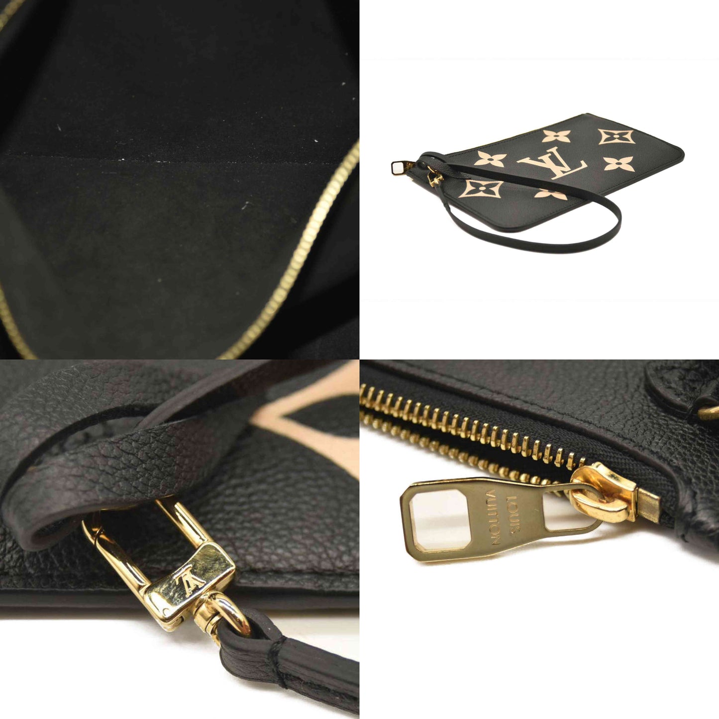 LOUIS VUITTON  Empreinte Monogram Giant Neverfull MM Black Beige