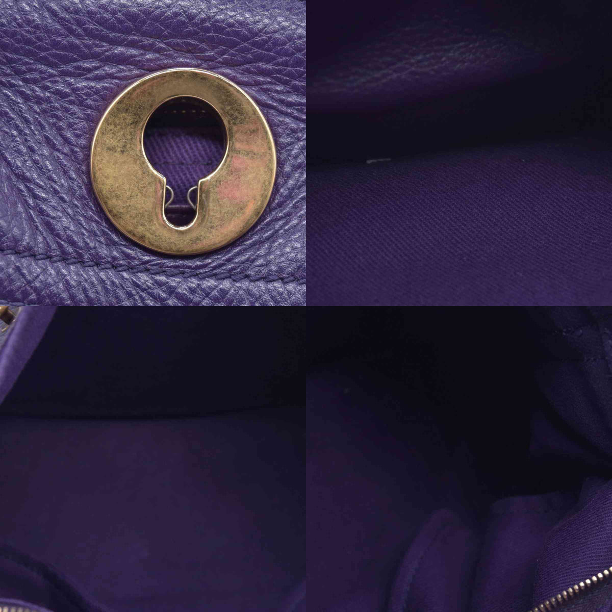 $1890 SAINT LAURENT Grained Leather Muse Two Top Handle Bag Purple CONSIGNMENT 10021248