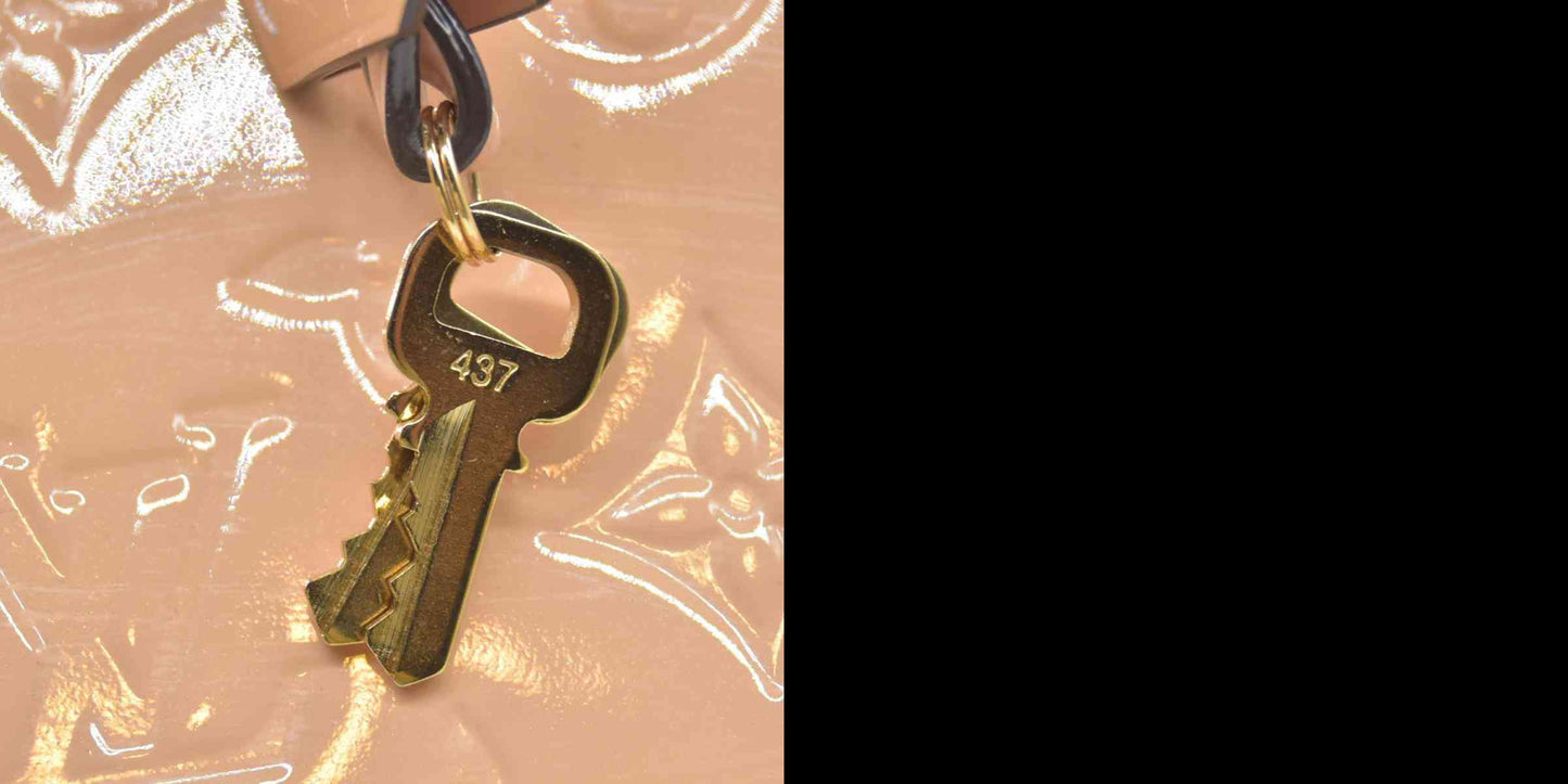 $2230 Louis Vuitton Vernis Alma BB Rose Angelique CONSIGNMENT FL0156
