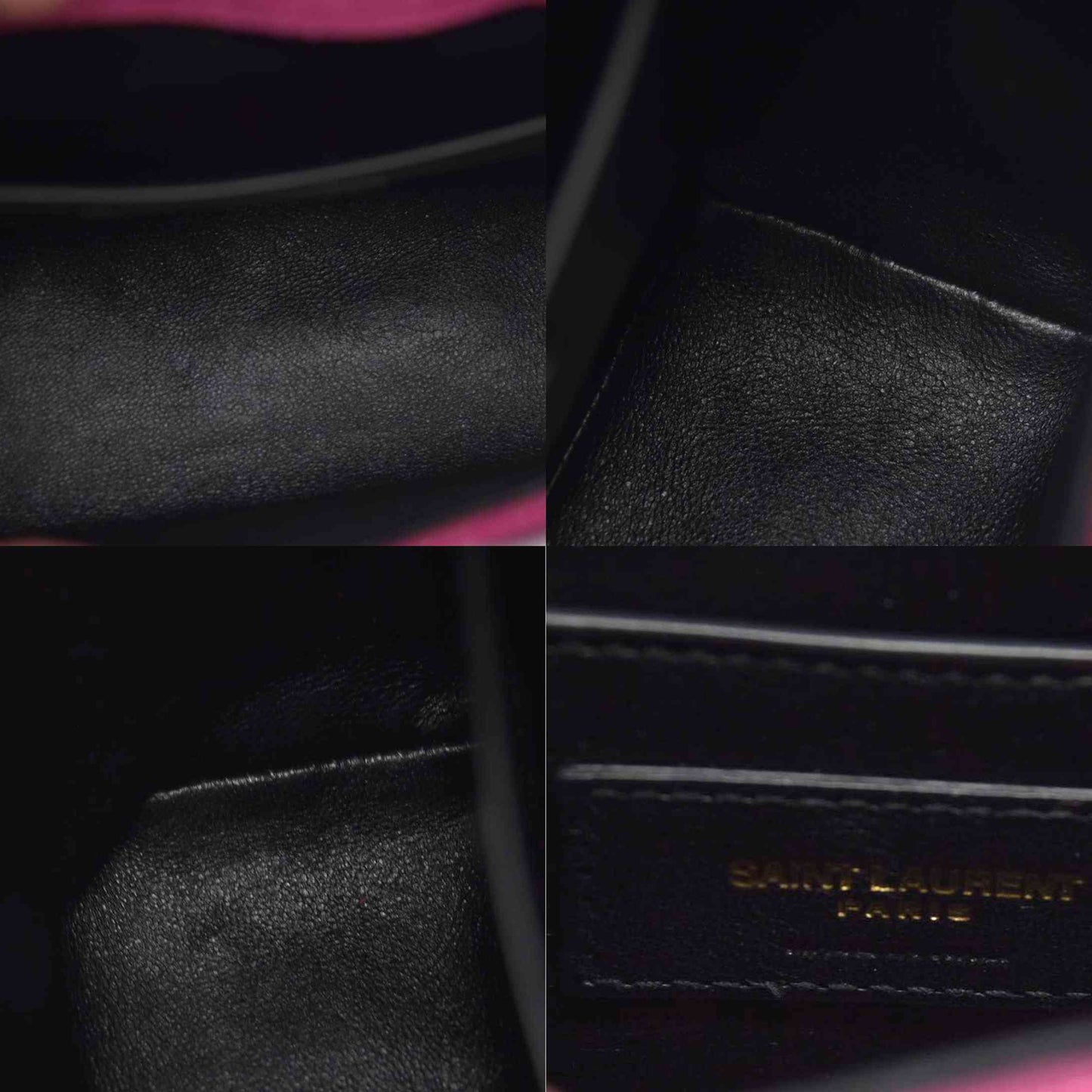 $2590 Saint Laurent Patent Calfskin Matelasse Monogram Medium Vicky Chain Bag Pink