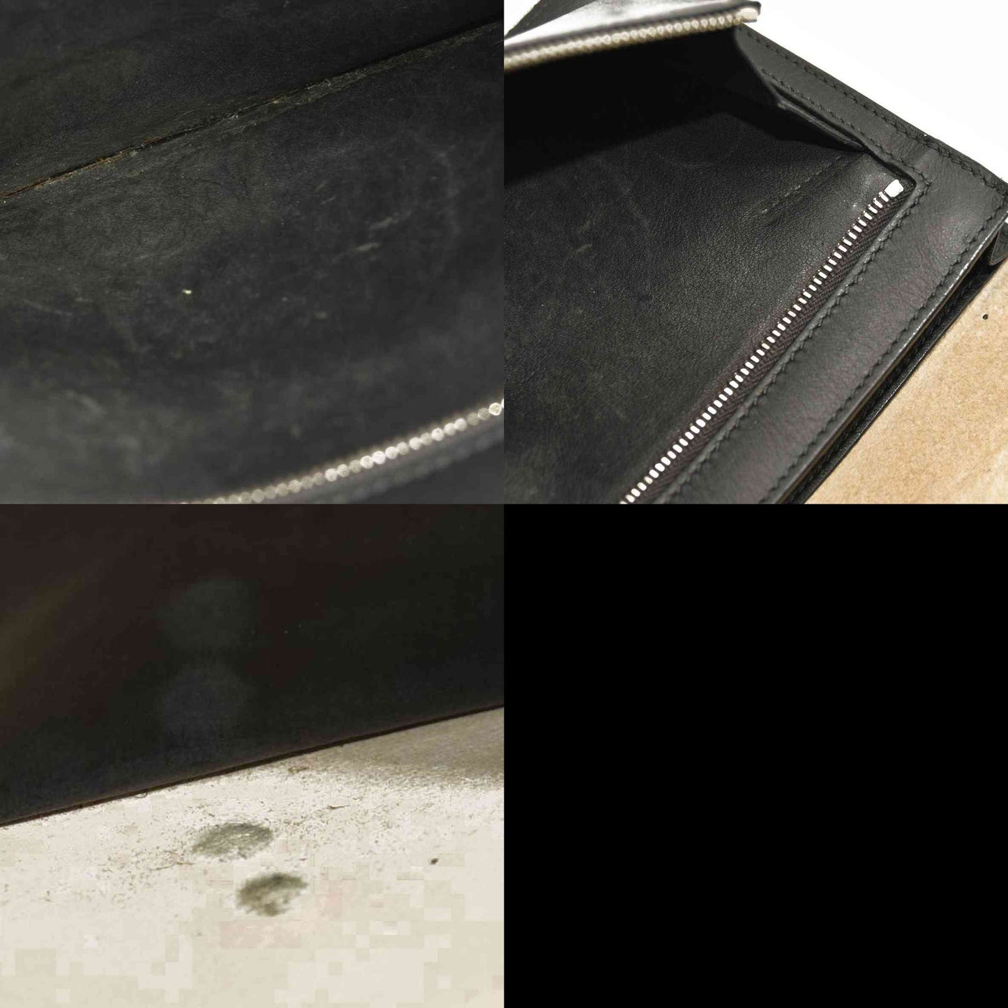 Celine  Grained Calfskin Large Multifunction Strap Wallet Black