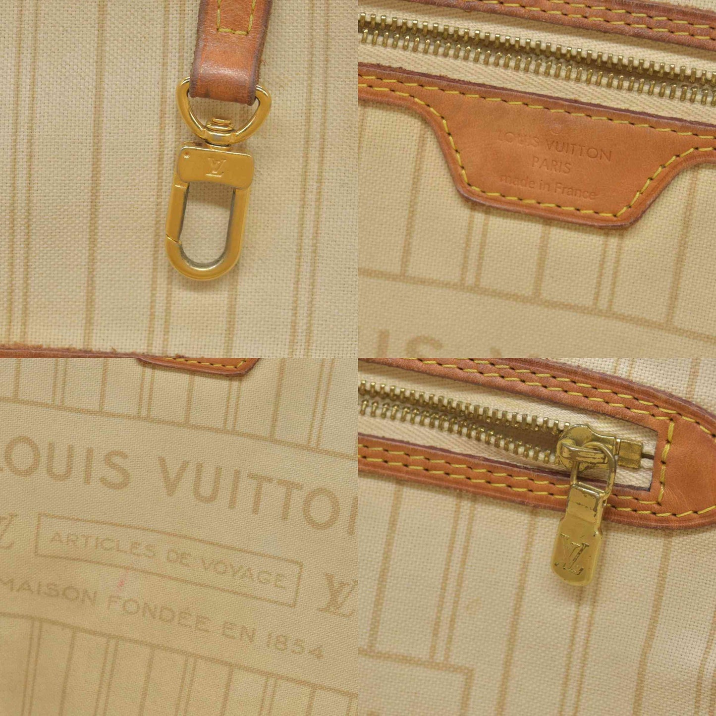 $2170 Louis Vuitton Damier Azur Neverfull MM SA1144