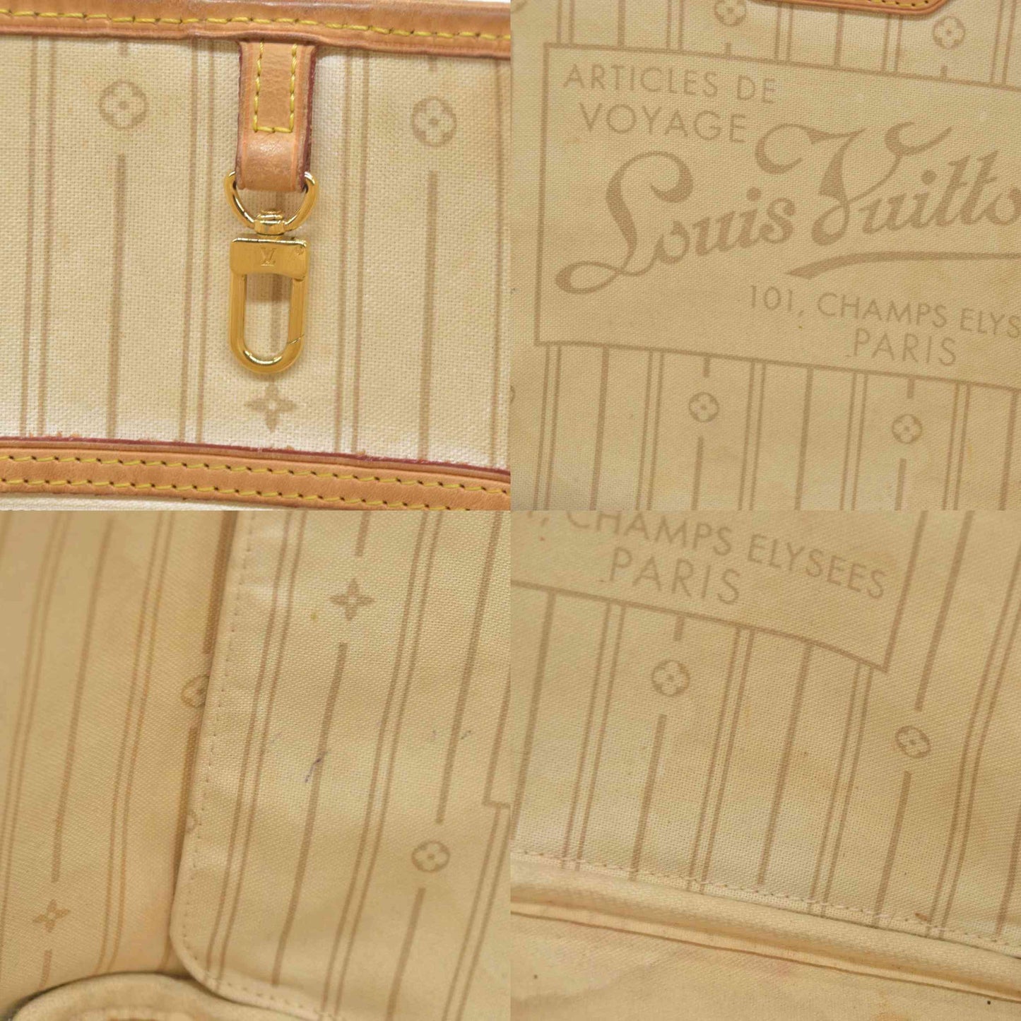 $2170 Louis Vuitton  Damier Azur Neverfull MM SA1160