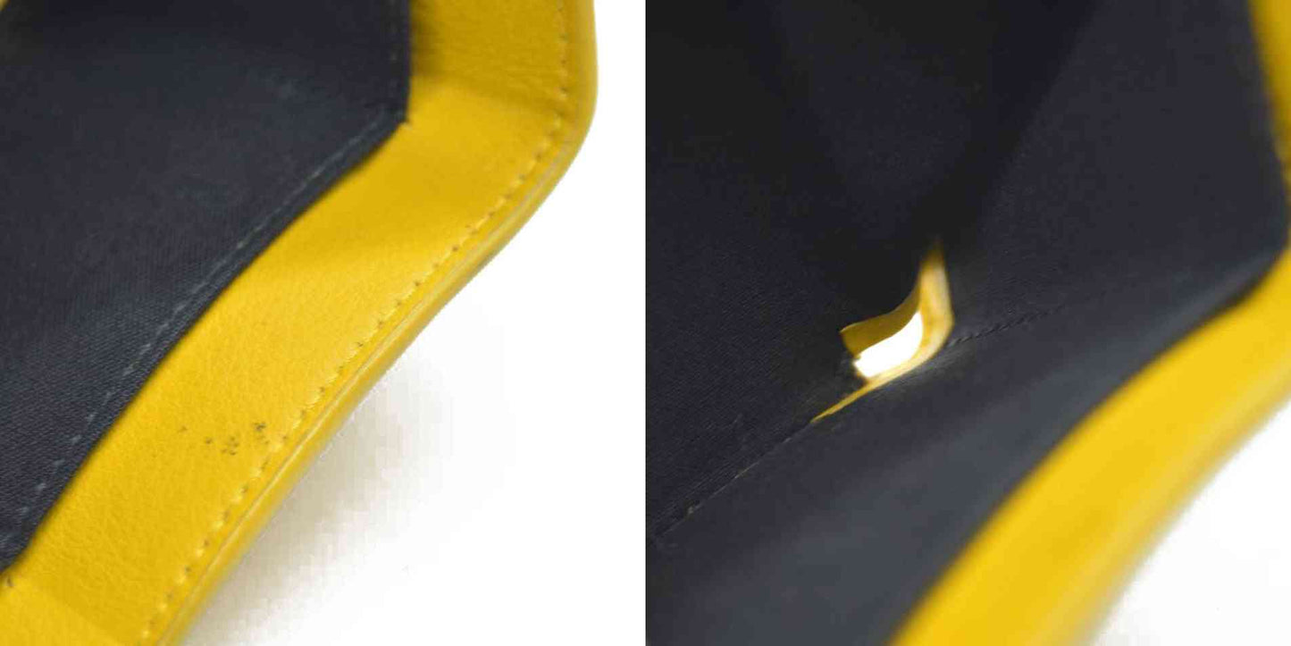 BALENCIAGA Everyday Mini Papier Leather Trifold Wallet Yellow
