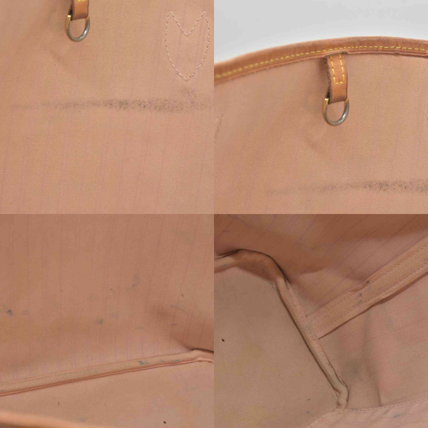 $2170 Louis Vuitton  Damier Azur Neverfull MM Rose Ballerine SR3177