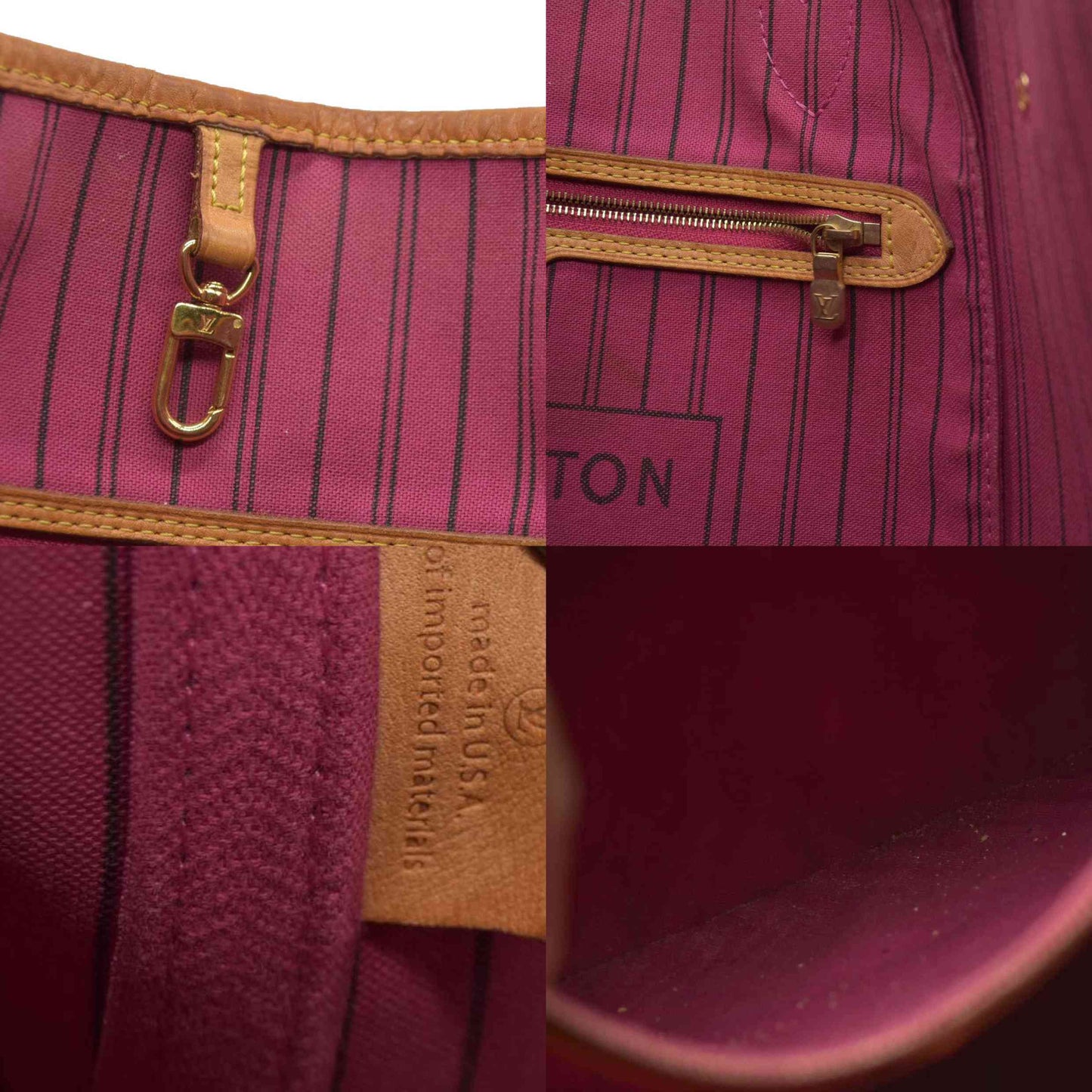 AUCTION $2240 Louis Vuitton  Monogram Neverfull GM Pivoine Pink Interior