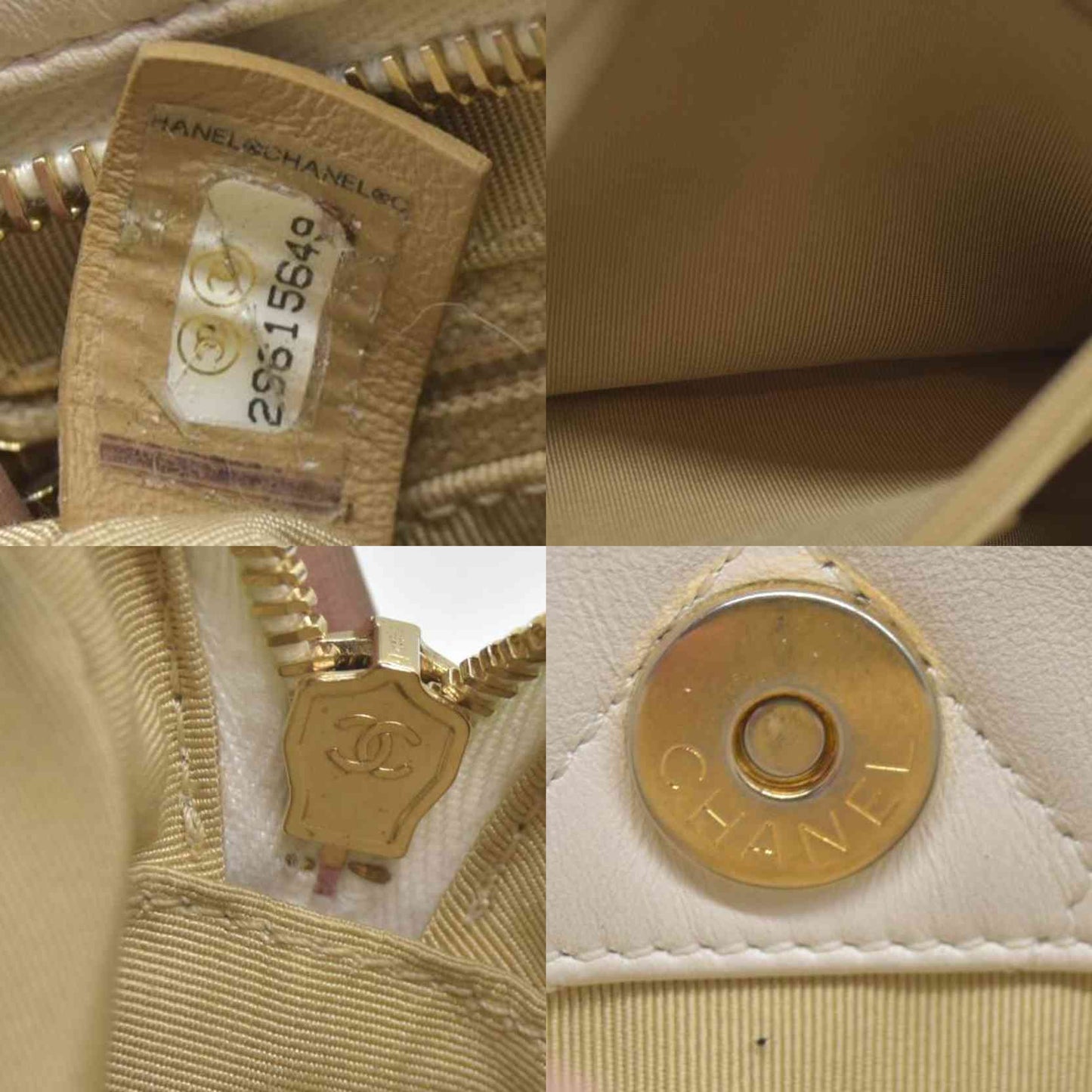 $4100 Chanel Calfskin Quilted Enchained Camera Case Bag White 2020